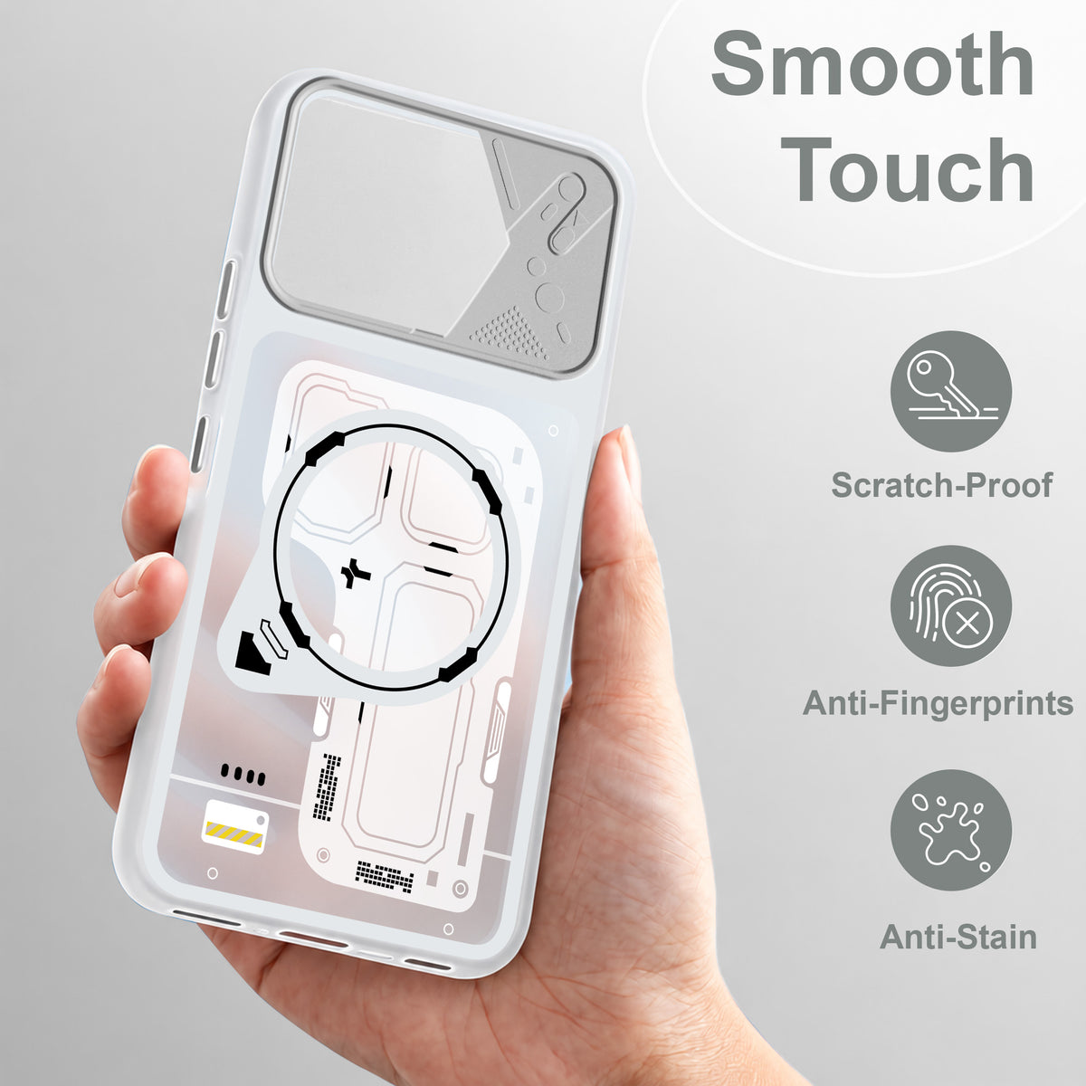 For Motorola Moto Edge 70 Metallic Back Cover Case (Metallic Camera Protection & Buttons | Translucent Milky Shade | Hard Polycarbonate)