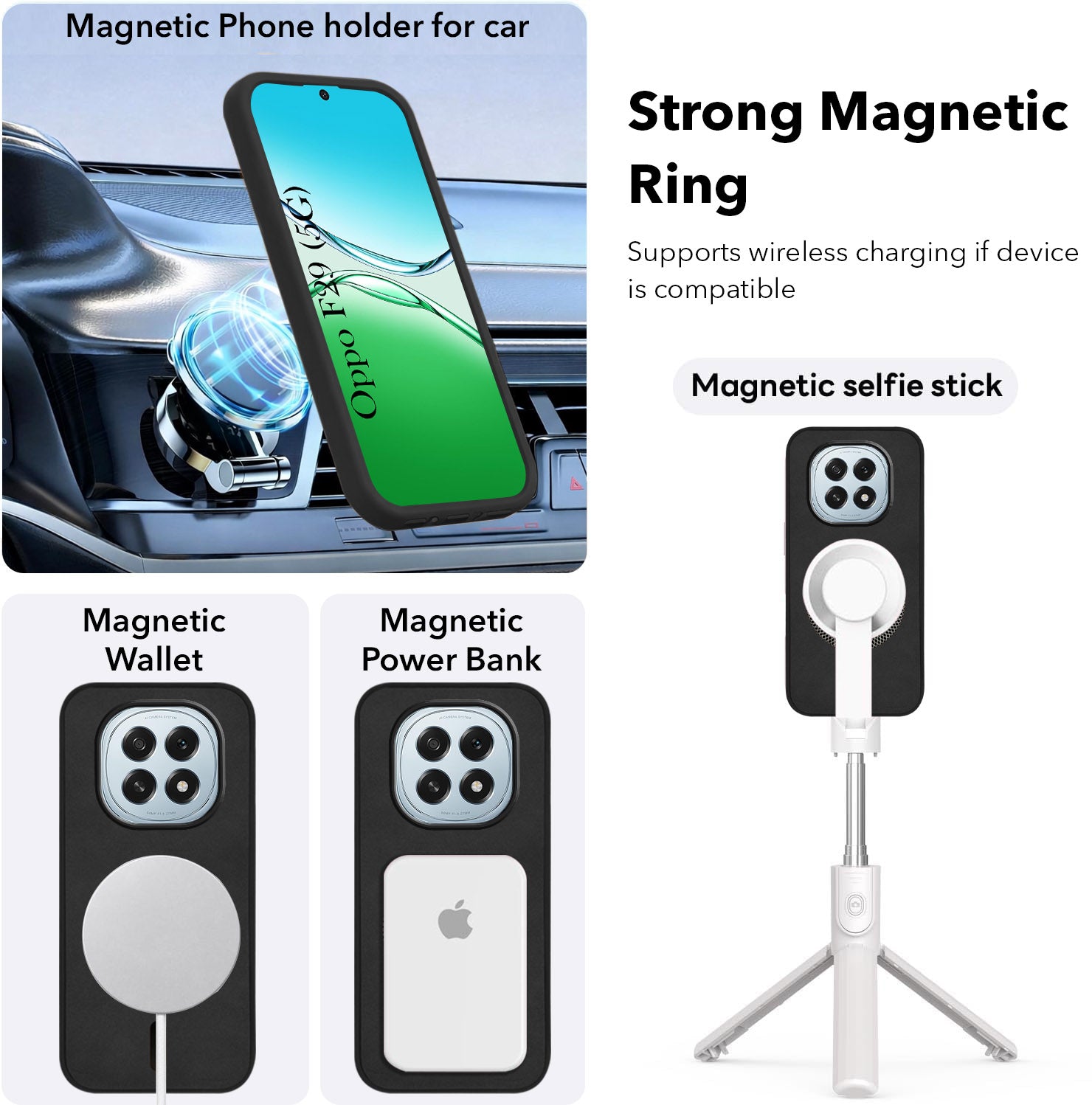 For Oppo F29 Back Cover Case Leather Finish (MagSafe Compatible Wireless Charging | Soft Touch | Camera Bump Protection)