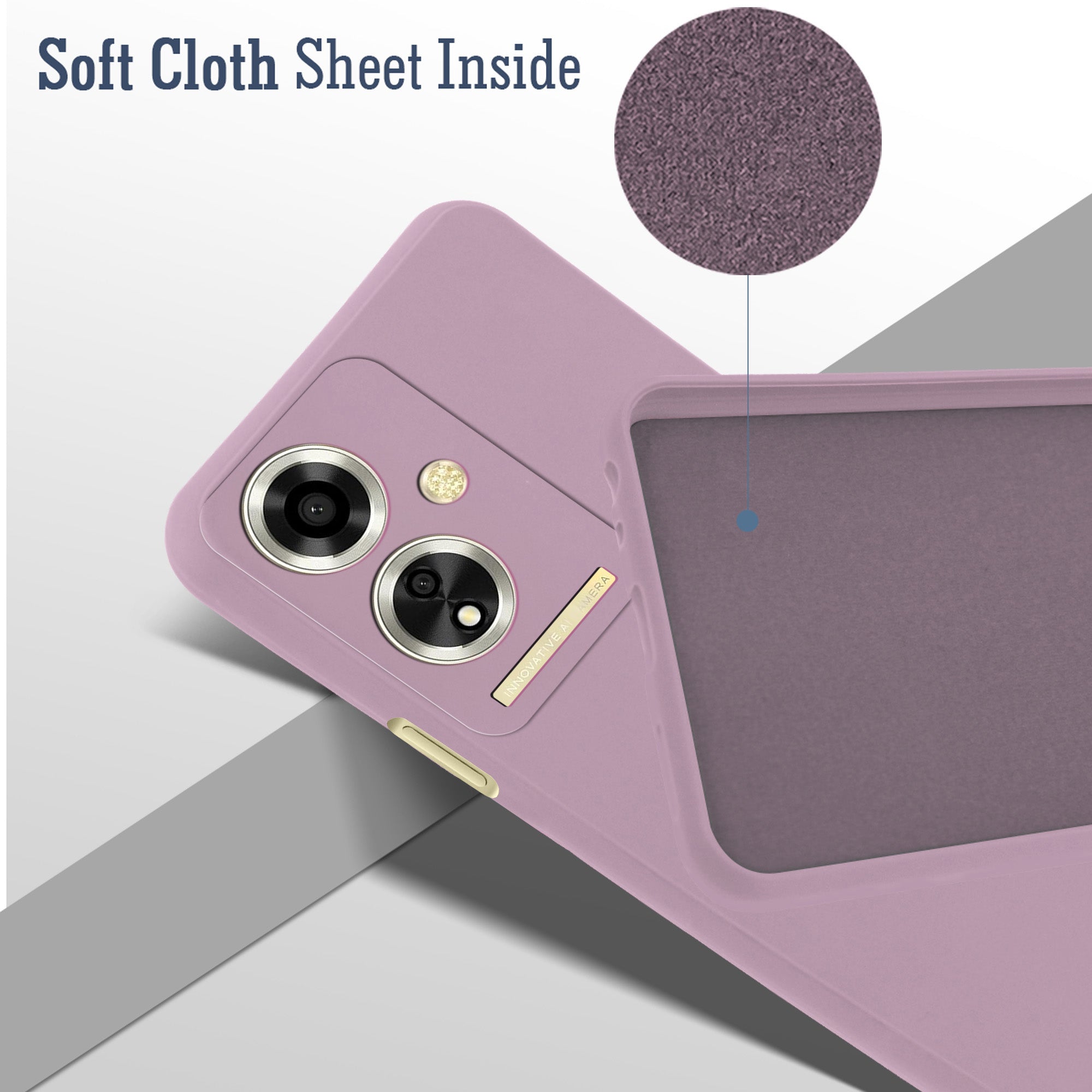 For Oppo A59 5G Back Cover Case(Matte Finish Silicone with Inside Fiber Cloth)