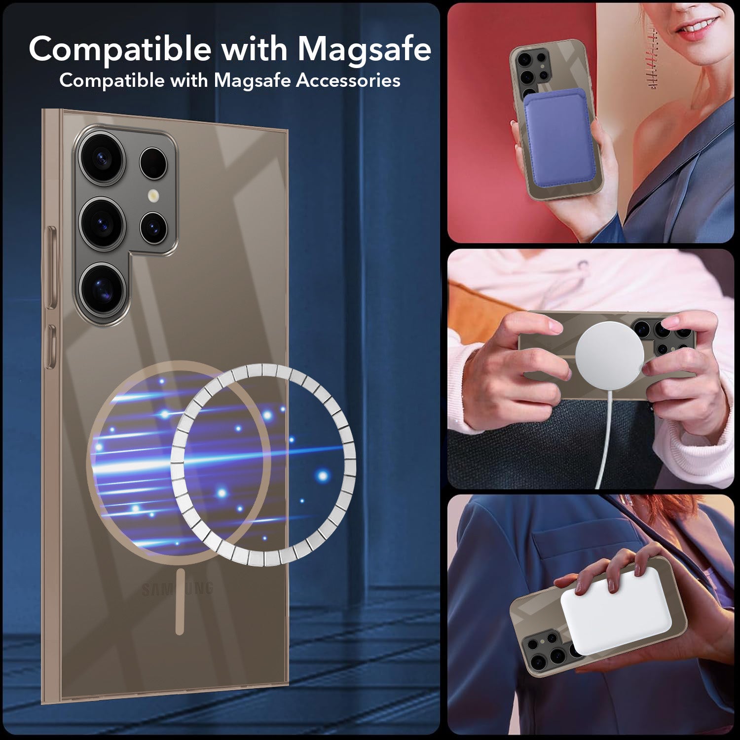 For Samsung Galaxy S24 Ultra Back Cover Case (MagSafe Wireless Charging Support |Camera Protection Bump)