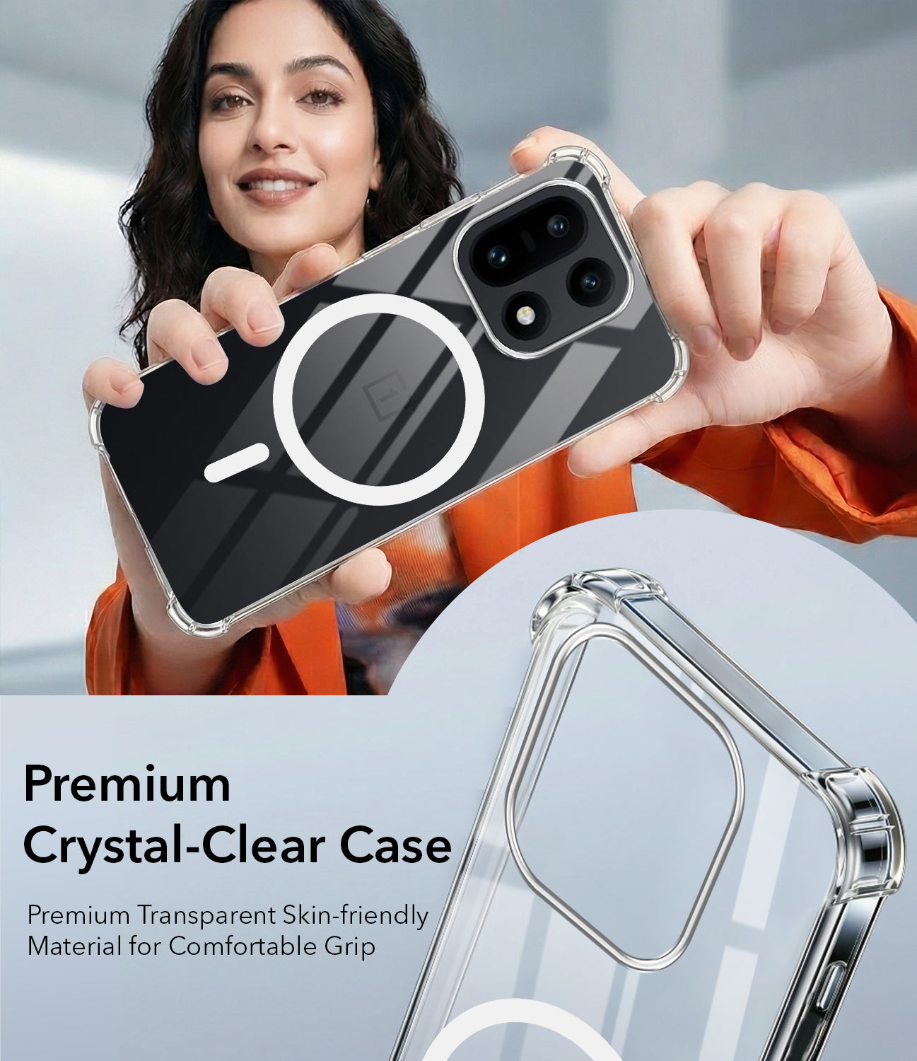 For OnePlus 15 5G Back Cover Shockproof Crystal-Clear (Magsafe Wireless Support | Drop & Camera Protection | Hard Polycarbonate)