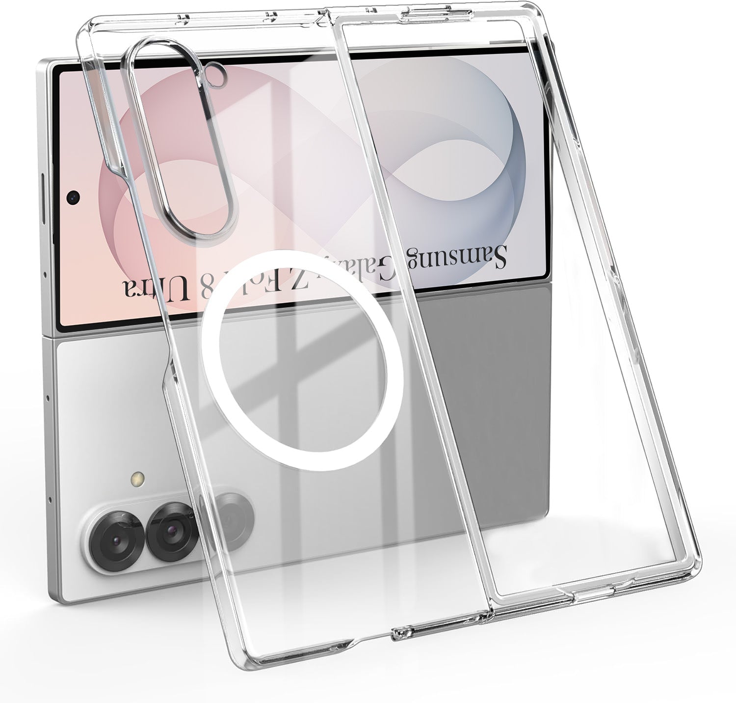 For Samsung Galaxy Z Fold 8 Ultra Back Cover Case Crystal Clear Lifetime Anti-Yellow (Magnetic Charging Support | Sleek Crystal Clear)