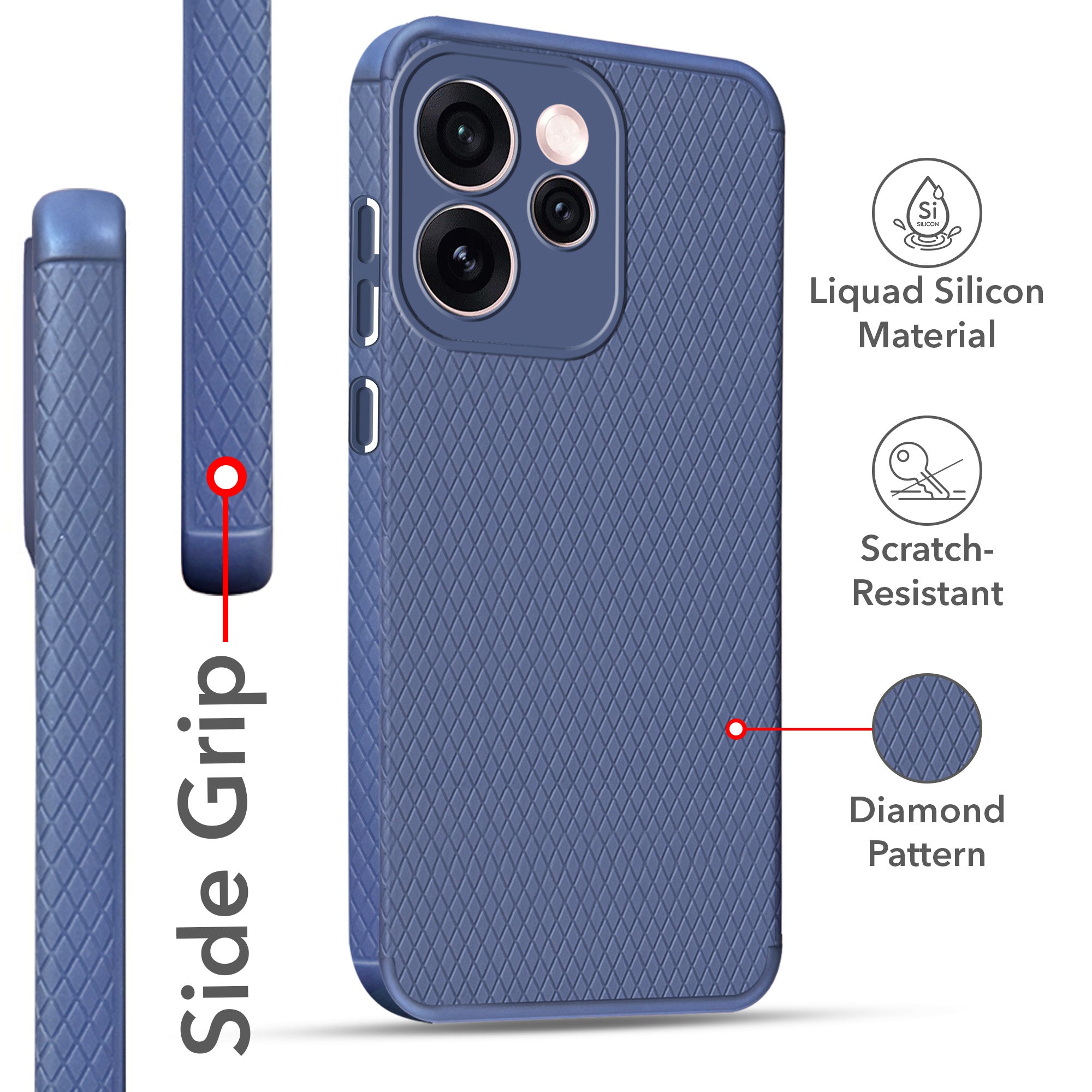 For Oppo Reno15 Pro Mini 5G | Oppo Reno 15 Pro Mini 5G Back Cover Case  Jkobi Liquid Silicone (Camera Protection | Side Grip Texture | Soft and Flexible)