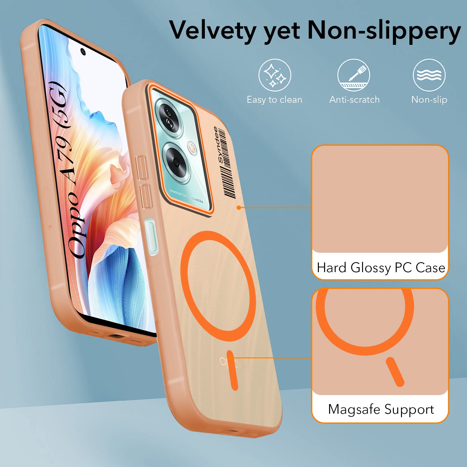 For Oppo A79 5G Back Cover Case (Soft Touch | Camera Bump Protection | MagSafe Compatible | Matte Finish)