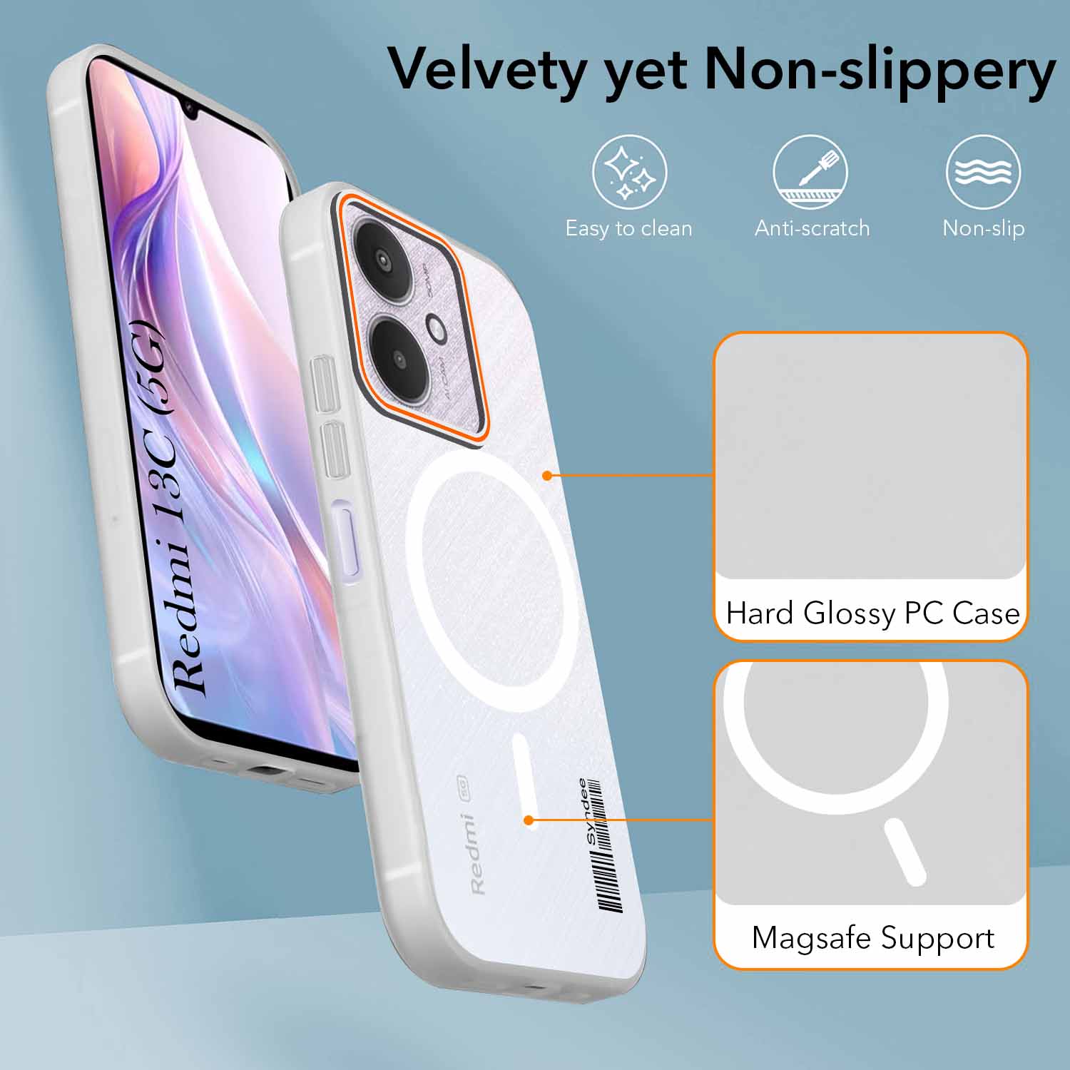 For Xiaomi Redmi 13C 5G Back Cover Case (Soft Touch | Camera Bump Protection | MagSafe Compatible | Matte Finish)
