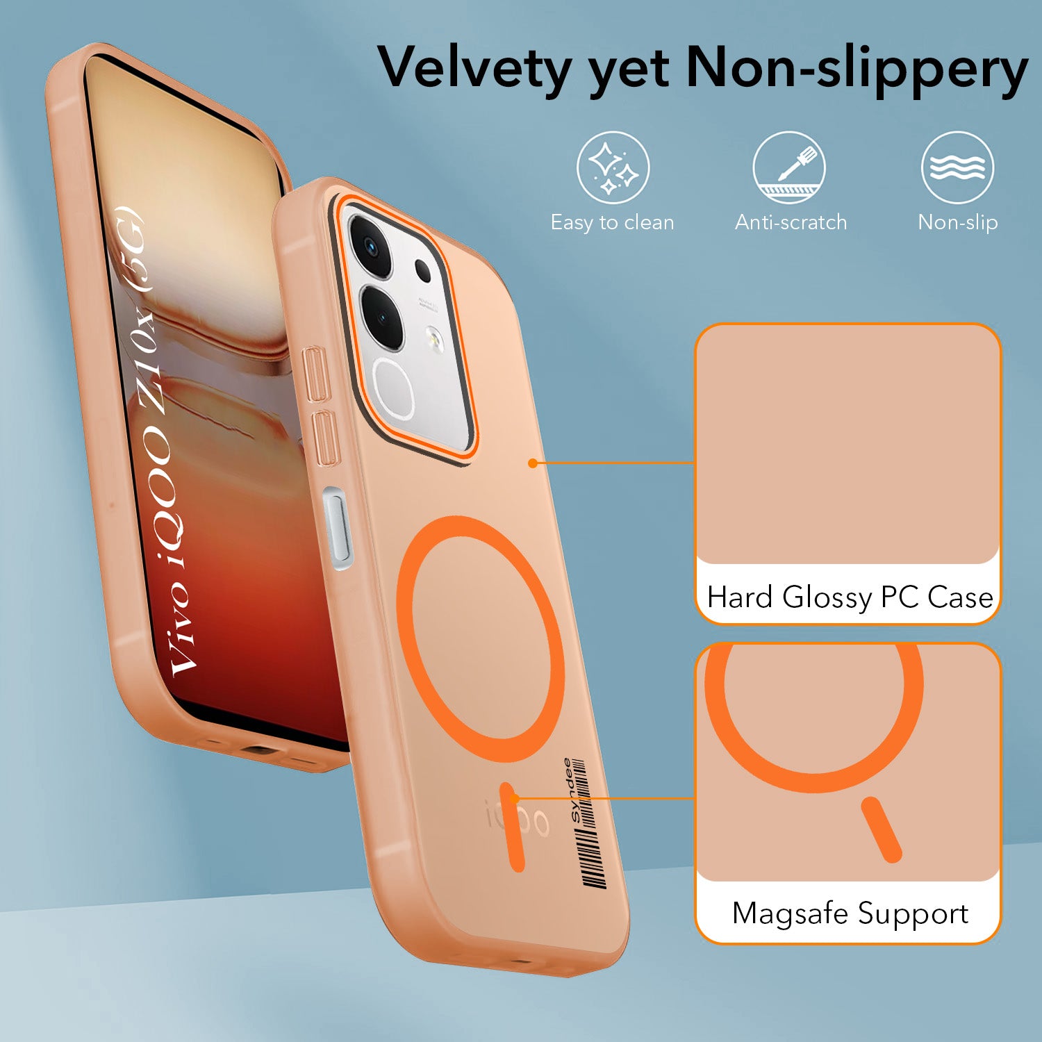 For Vivo iQOO Z10x Back Cover Case (Soft Touch | Camera Bump Protection | MagSafe Compatible | Matte Finish)