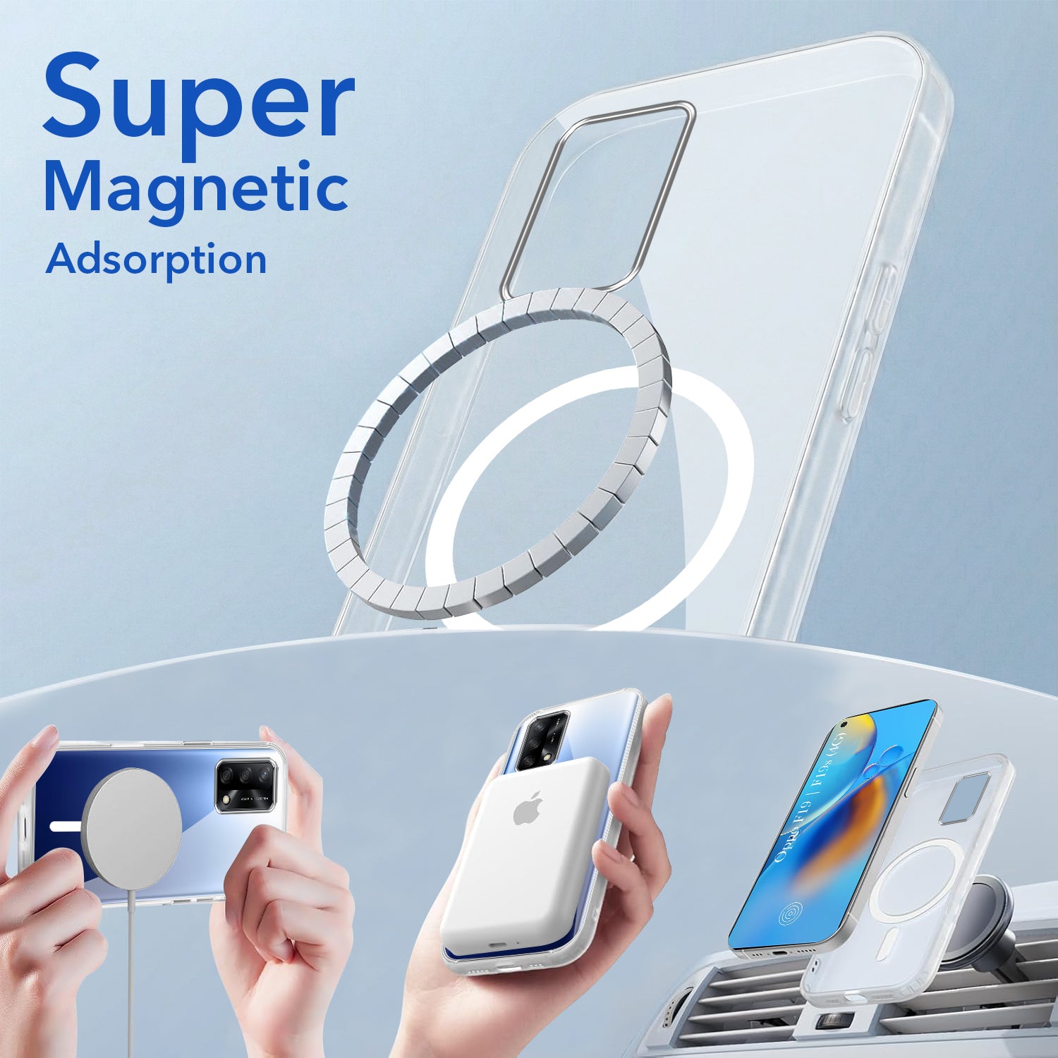 For Oppo F19 | F19s Back Cover Case Lifetime Anti-Yellow MagSafe Compatible Clear (Sleek Hard Crystal | Shockproof and Camera Protection)