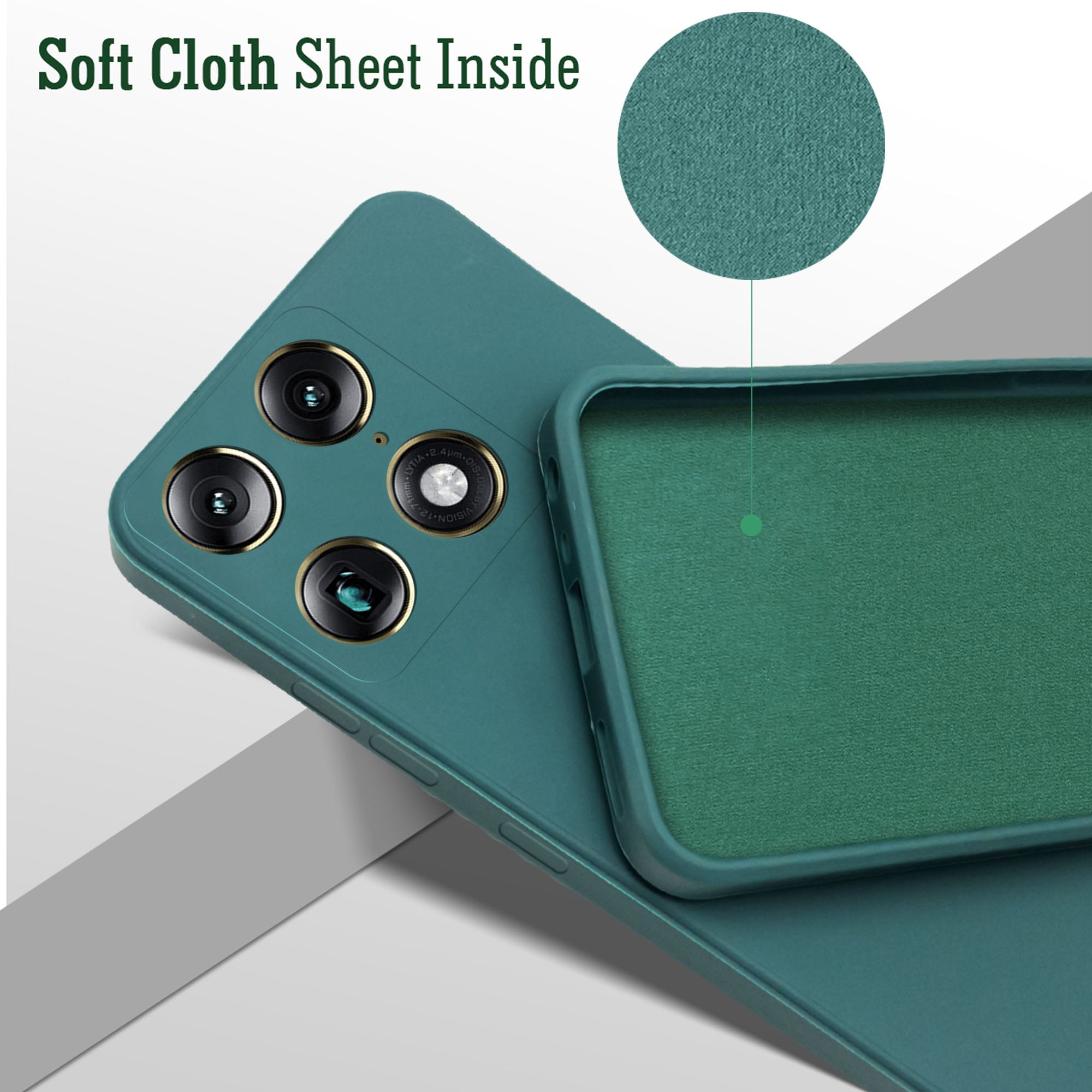 For Motorola Moto Signature 5G Back Cover Case (Matte Finish Silicone with Inside Fiber cloth)