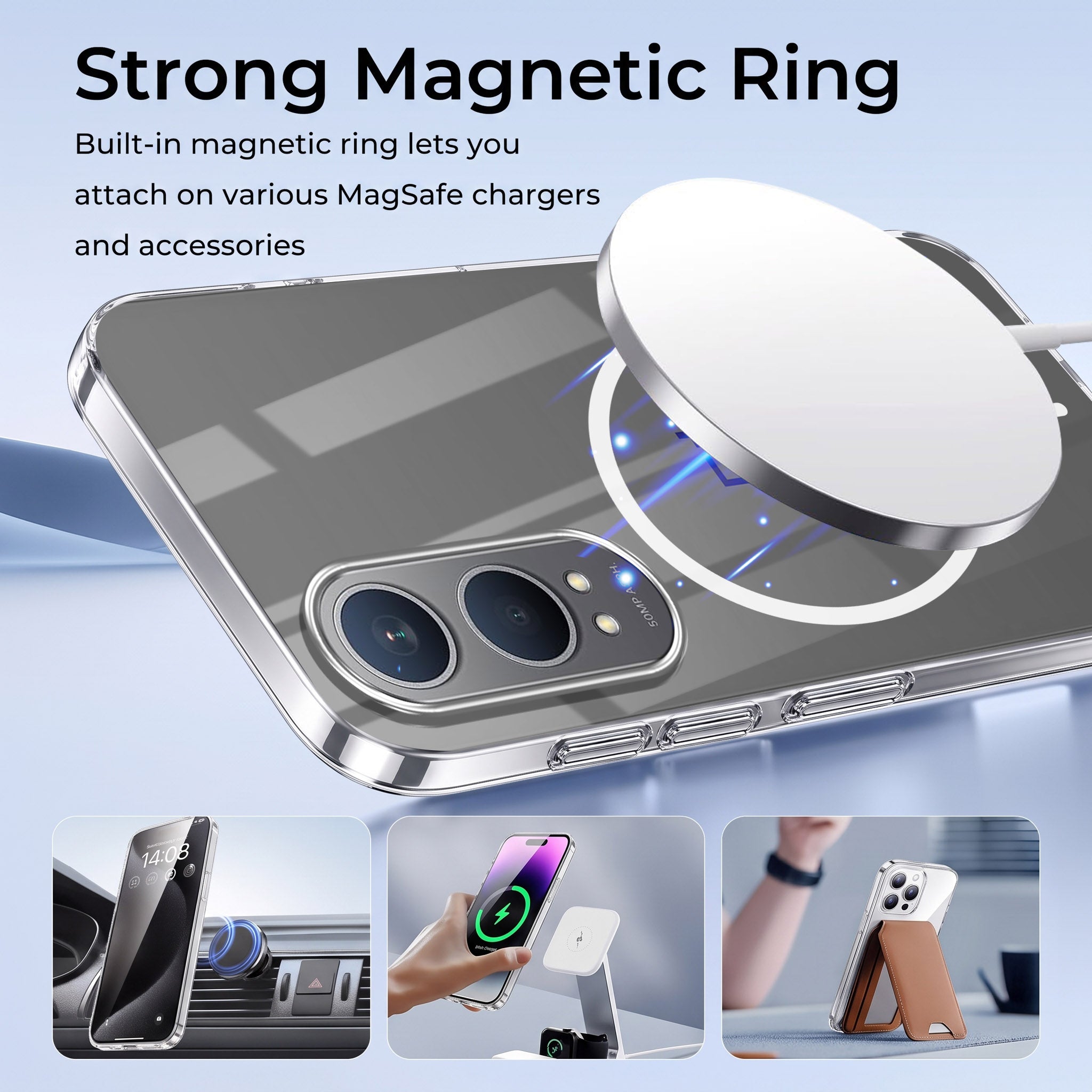 For OnePlus Nord CE 5G Back Case Cover Crystal Anti Yellow (Unbreakable PC | MagSafe Wireless Charging Support |Camera Protection Bump)