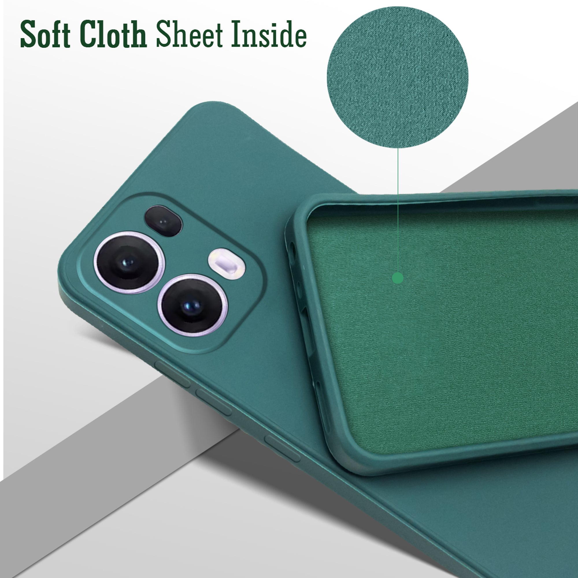 For Oppo Reno13 Pro 5G | Oppo Reno 13 Pro 5G Back Cover Case (Matte Finish Silicone with Inside Fiber cloth)