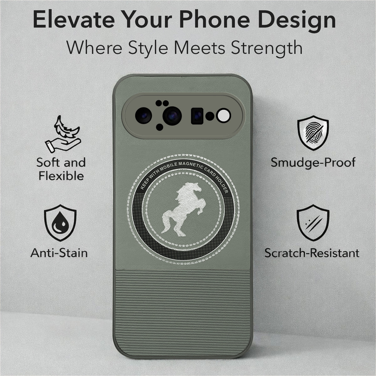 For Google Pixel 11 Back Cover Case PU Leather Finish (Professional Minimalist Texture | MagSafe Compatile | Camera Protection | Sleek Sober Formal)