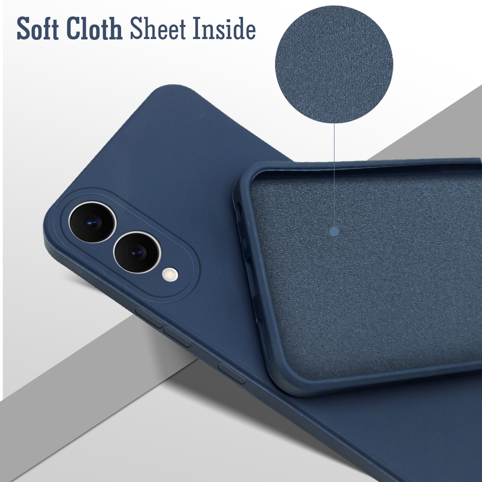 For Samsung Galaxy S25 Edge  Back Cover Case (Matte Finish Silicone with Inside Fiber cloth)