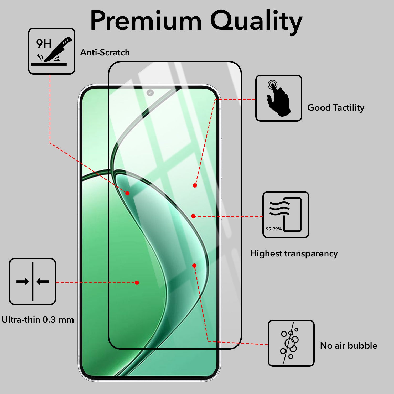 (Pack of 2) Tempered Glass For Realme P1 5G Military-Grade Gorilla Screen Protector With Installation Kit | Shatterproof, Full Coverage, HD Clear, Scratch Resistant