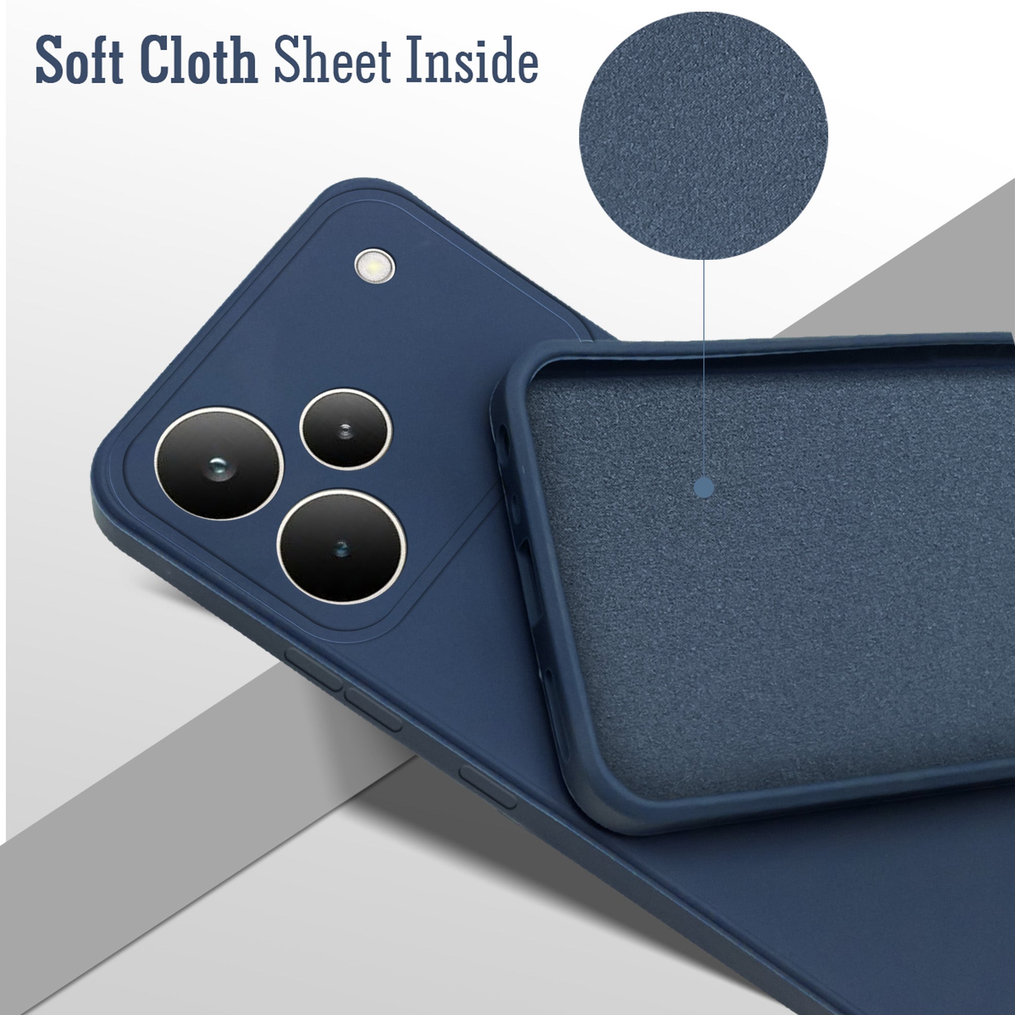 For Realme P4 Pro Back Cover Case (Matte Finish Silicone with Inside Fiber Cloth)