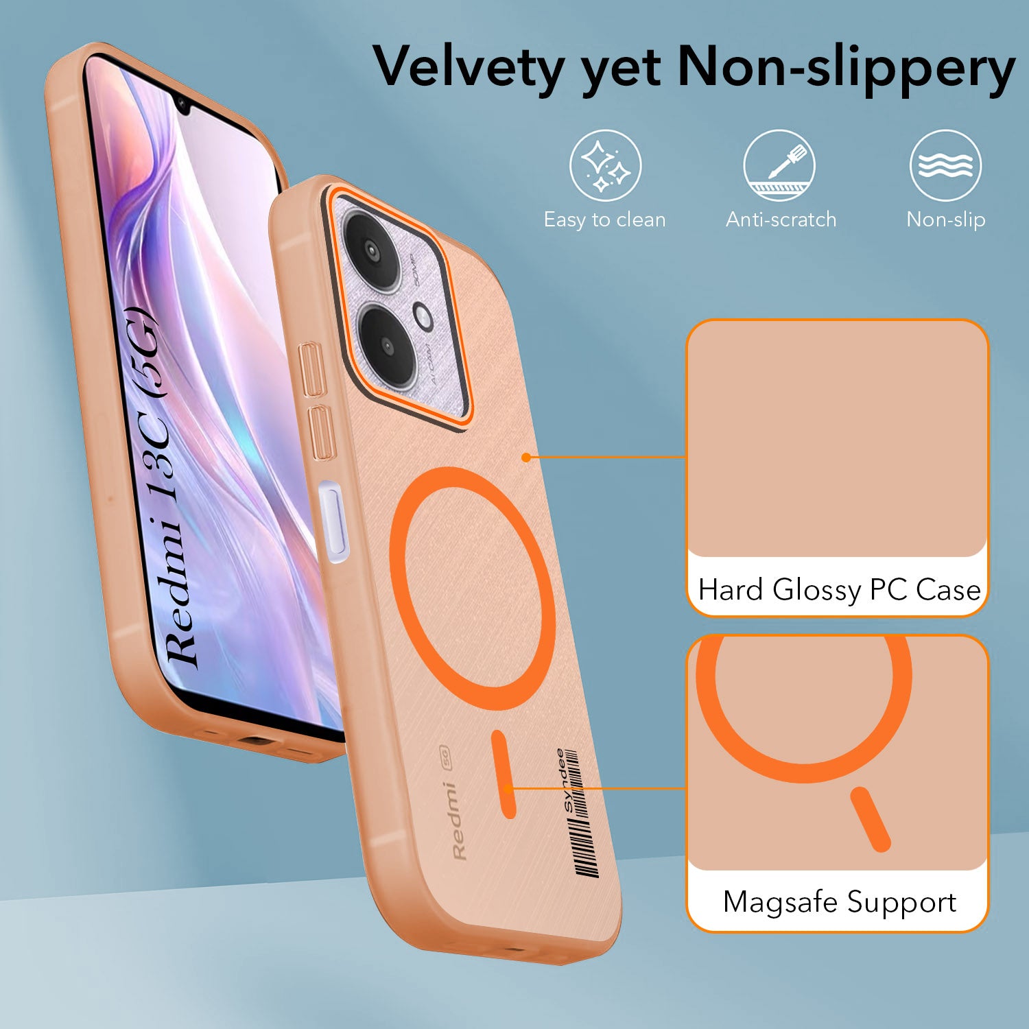 For Xiaomi Redmi 13C 5G Back Cover Case (Soft Touch | Camera Bump Protection | MagSafe Compatible | Matte Finish)