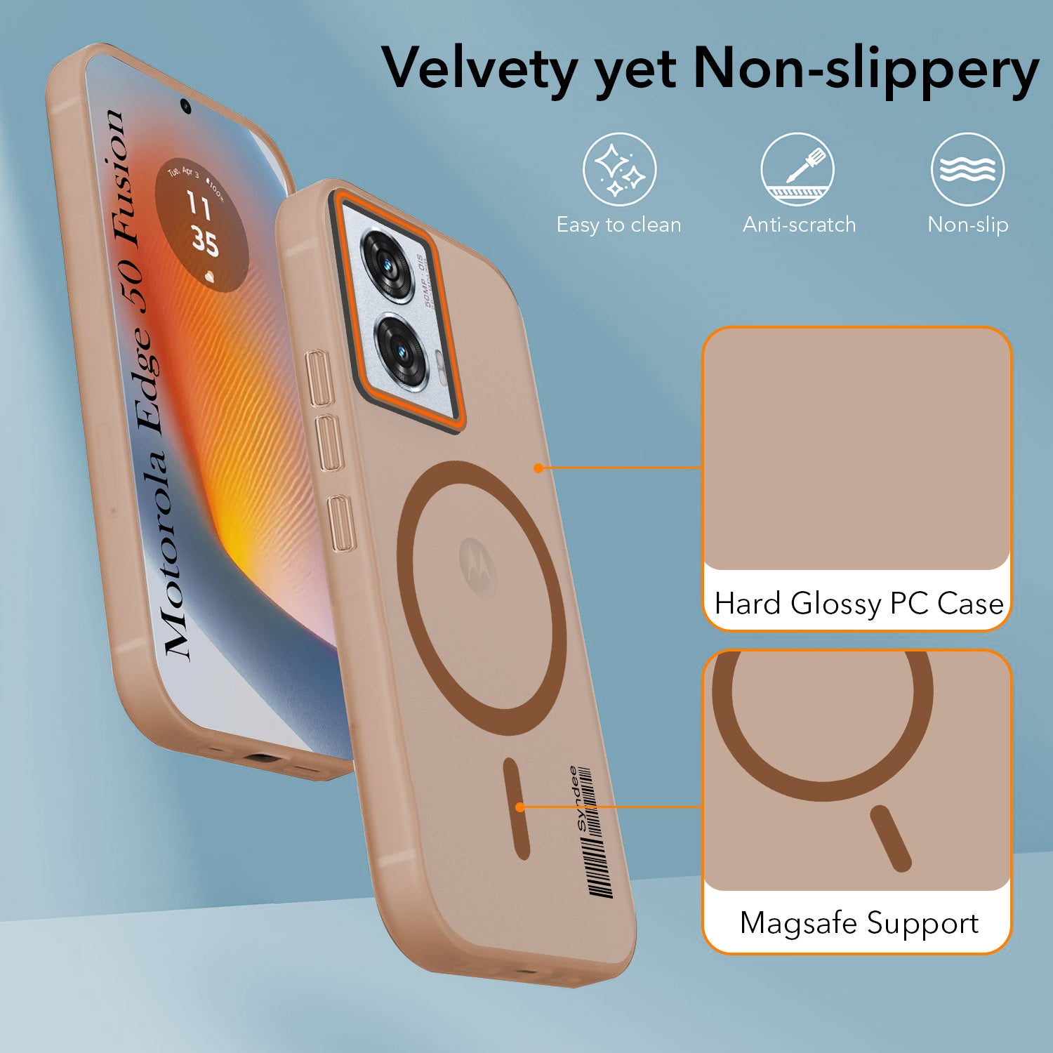 For Motorola Moto Edge 50 Fusion Back Cover Case (Soft Touch | Camera Bump Protection | MagSafe Compatible | Matte Finish)