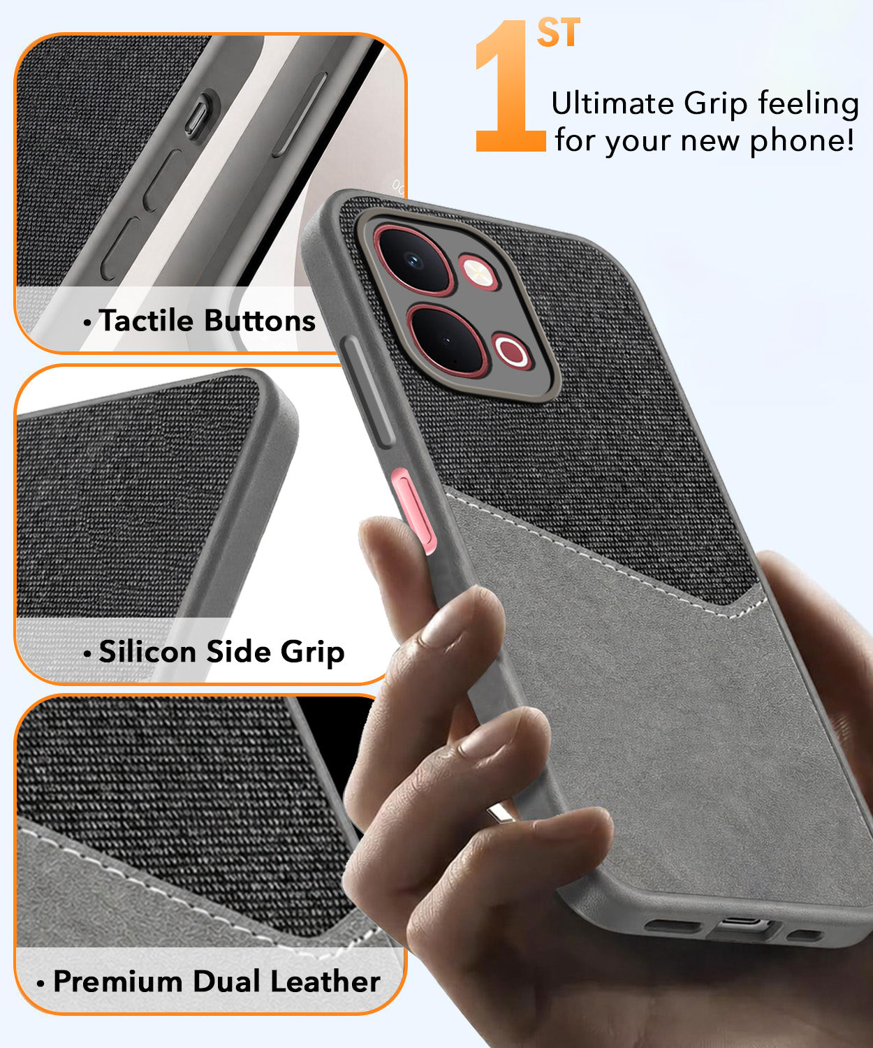 For Vivo Y31T 5G Back Cover Case (Dual PU Leather Stitch | Professional Minimalist | Soft and Flexible)