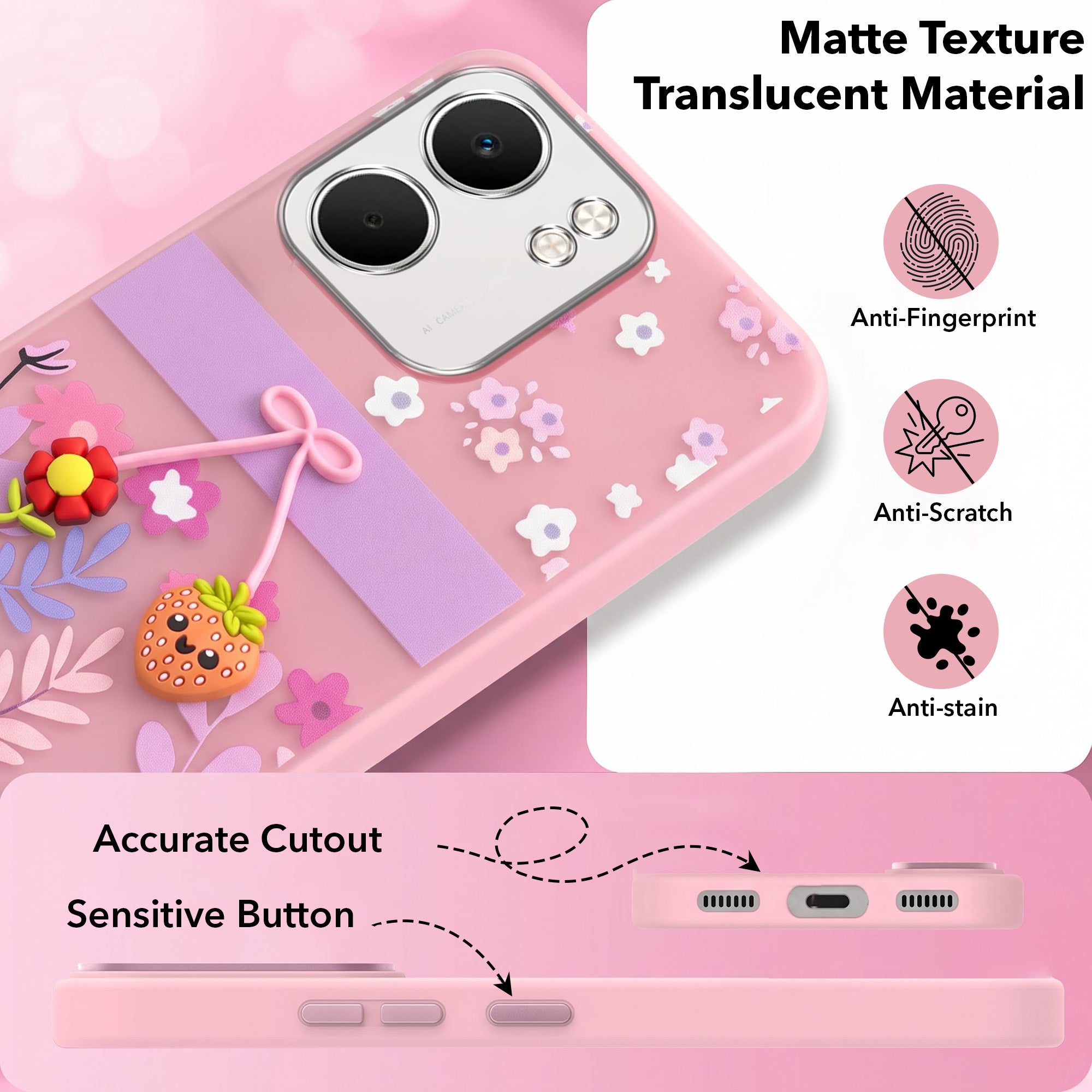 For Oppo A5X Back Cover Case (3D Cute Cartoons | Hard Back Side Soft | Matte Premium Finish | HD Printing) (Copy)