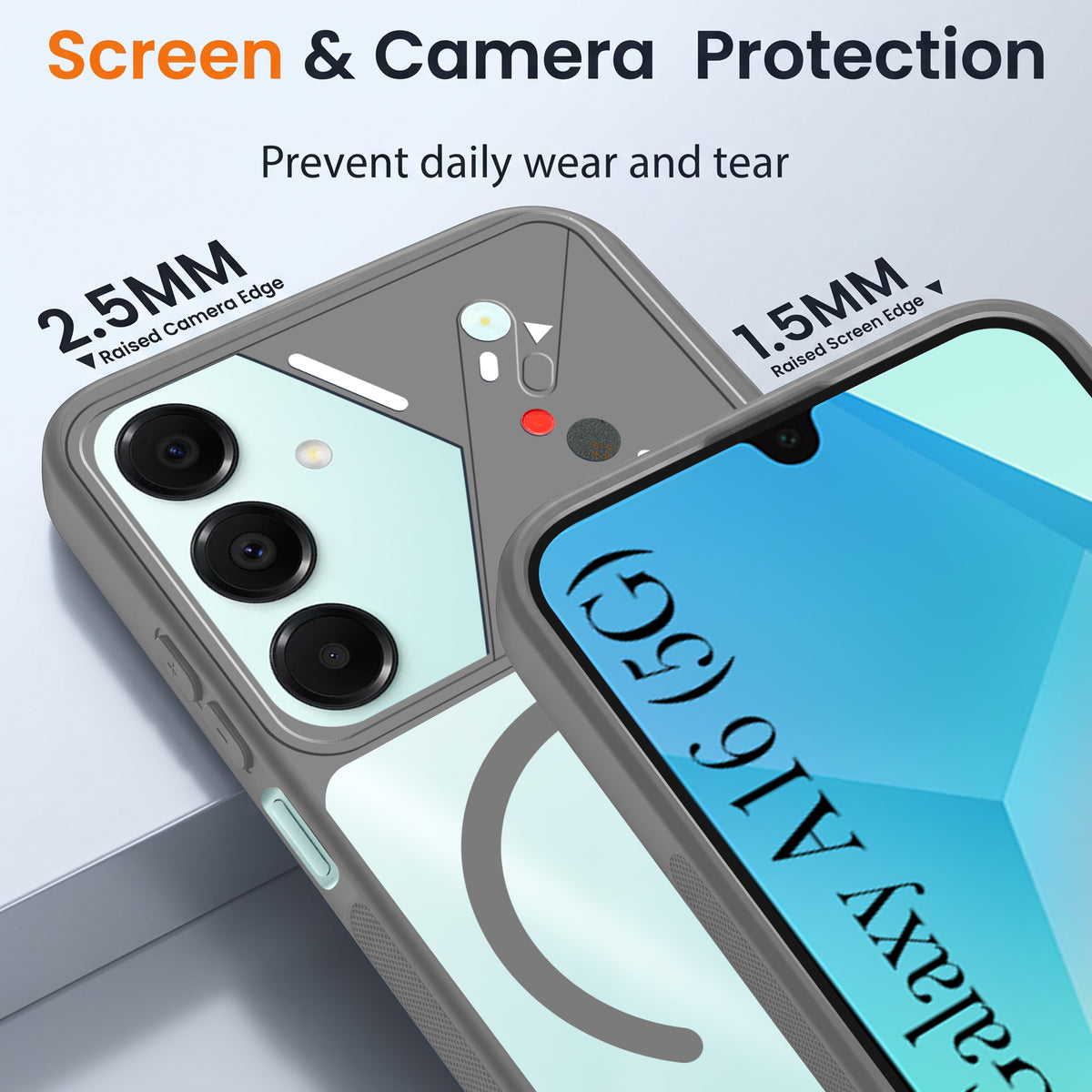 For Samsung Galaxy A16 5G Back Cover Case Lifetime Anti-Yellow Clear (Camera Protection | Side Grip | Wireless MagSafe Compatible)