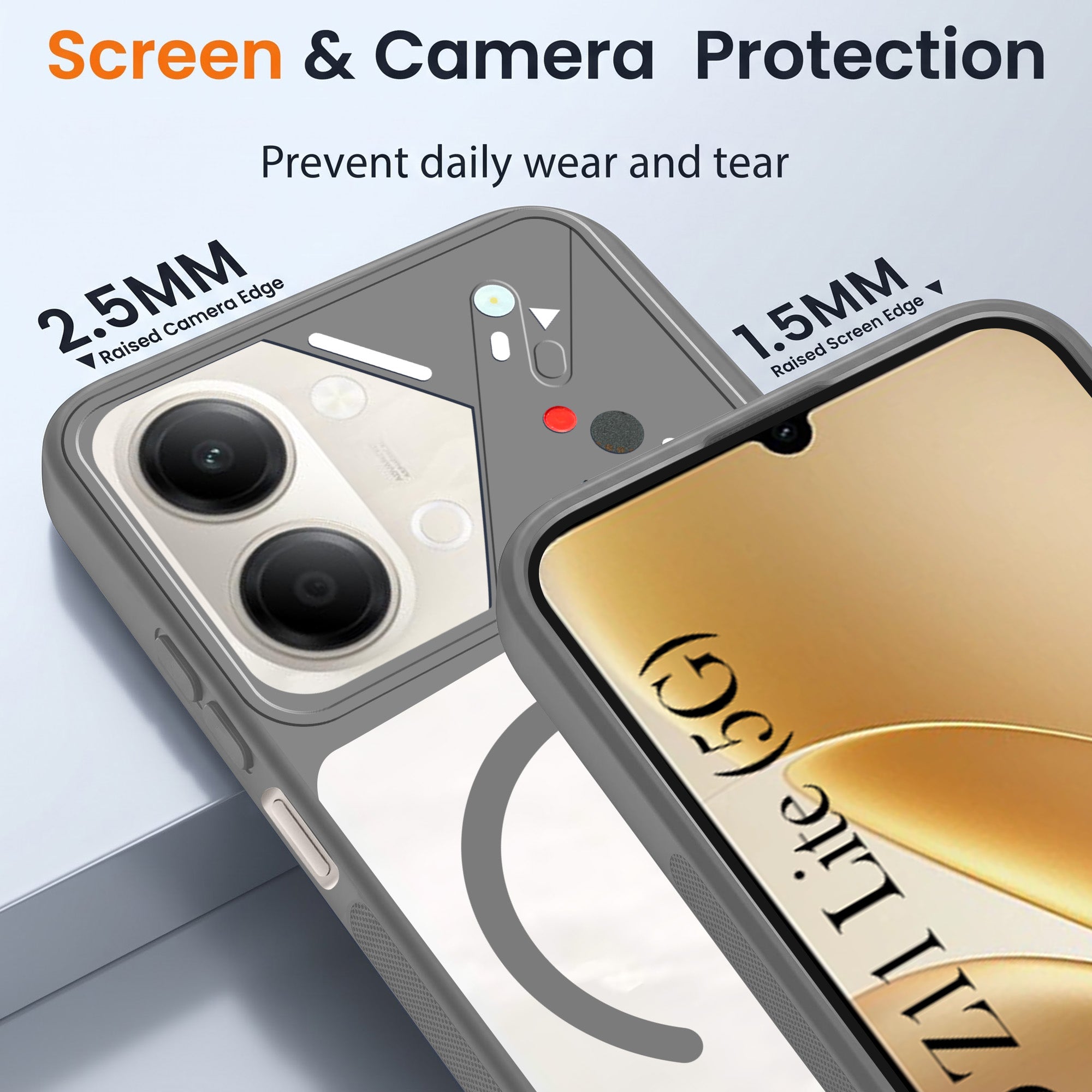 For Vivo iQOO Z11 Lite Back Cover Case Lifetime Anti-Yellow Clear (Camera Protection | Side Grip | Wireless MagSafe Compatible)
