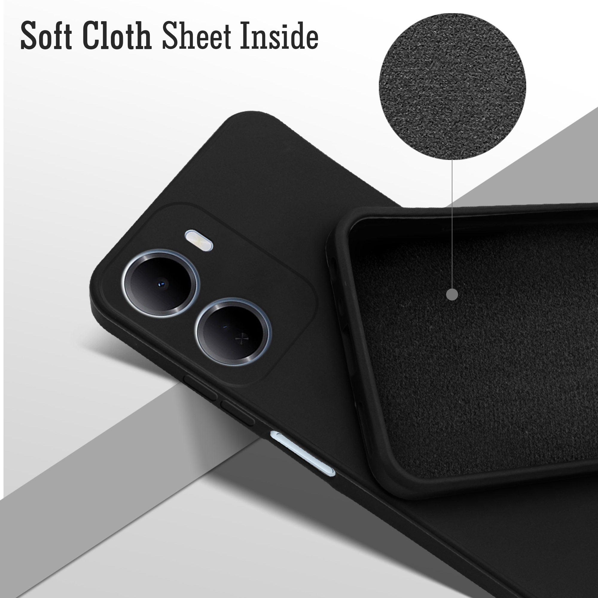 For Redmi 15A 5G Back Cover Case (Matte Finish Silicone with Inside Fiber cloth)