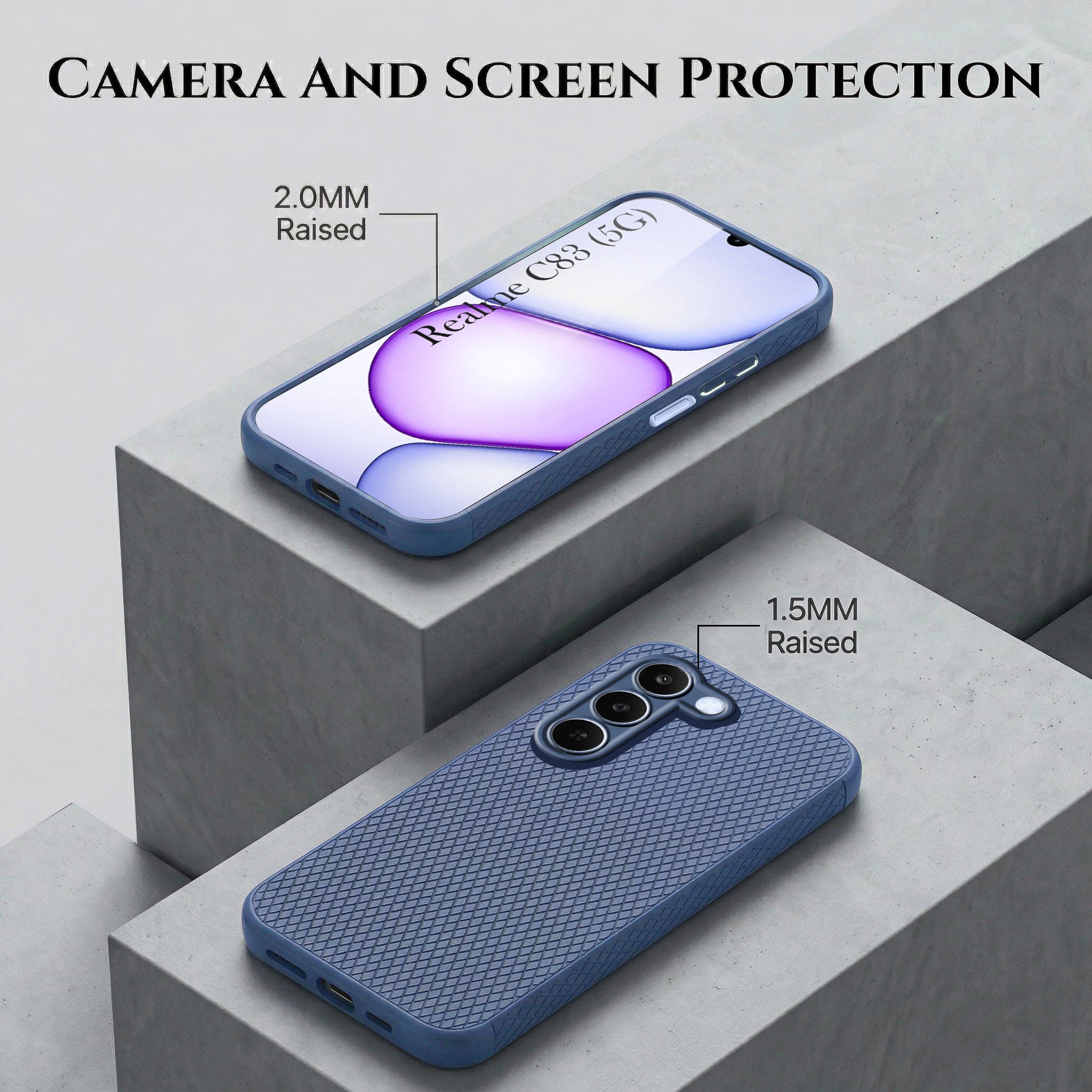 For Realme C83 5G Combo with Back Cover and 9H Tempered Glass (Liquid Silicone | Camera Protection | Oleophobic Coating Screen Glass)