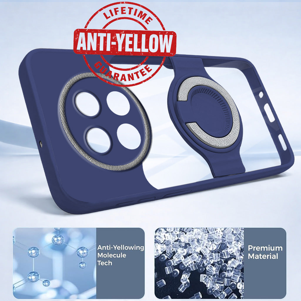 For Oppo F29 Pro Back Cover Case with stand (Built-in Ring Holder Kickstand | Lifetime Anti Yellow | Camera Protection)