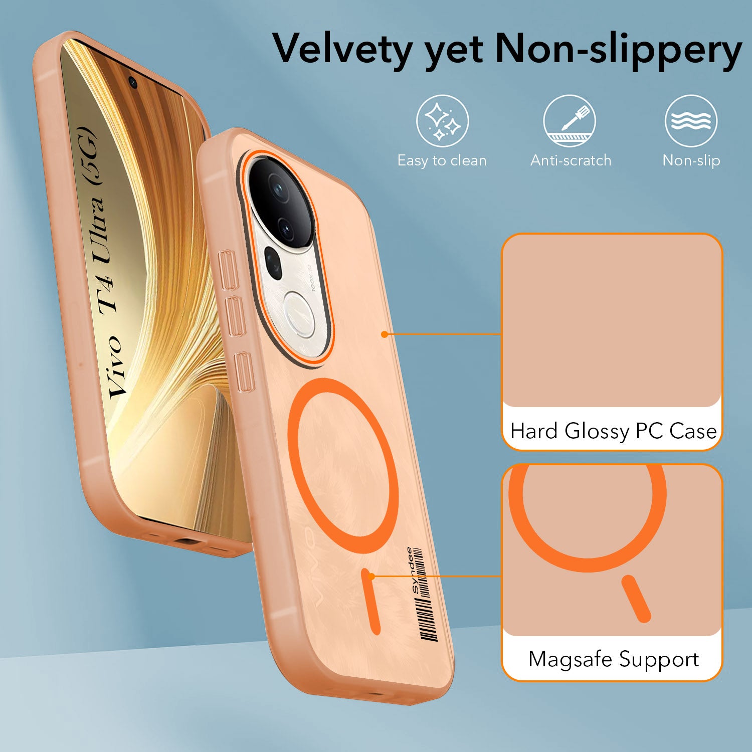 For Vivo T4 Ultra Back Cover Case (Soft Touch | Camera Bump Protection | MagSafe Compatible | Matte Finish)
