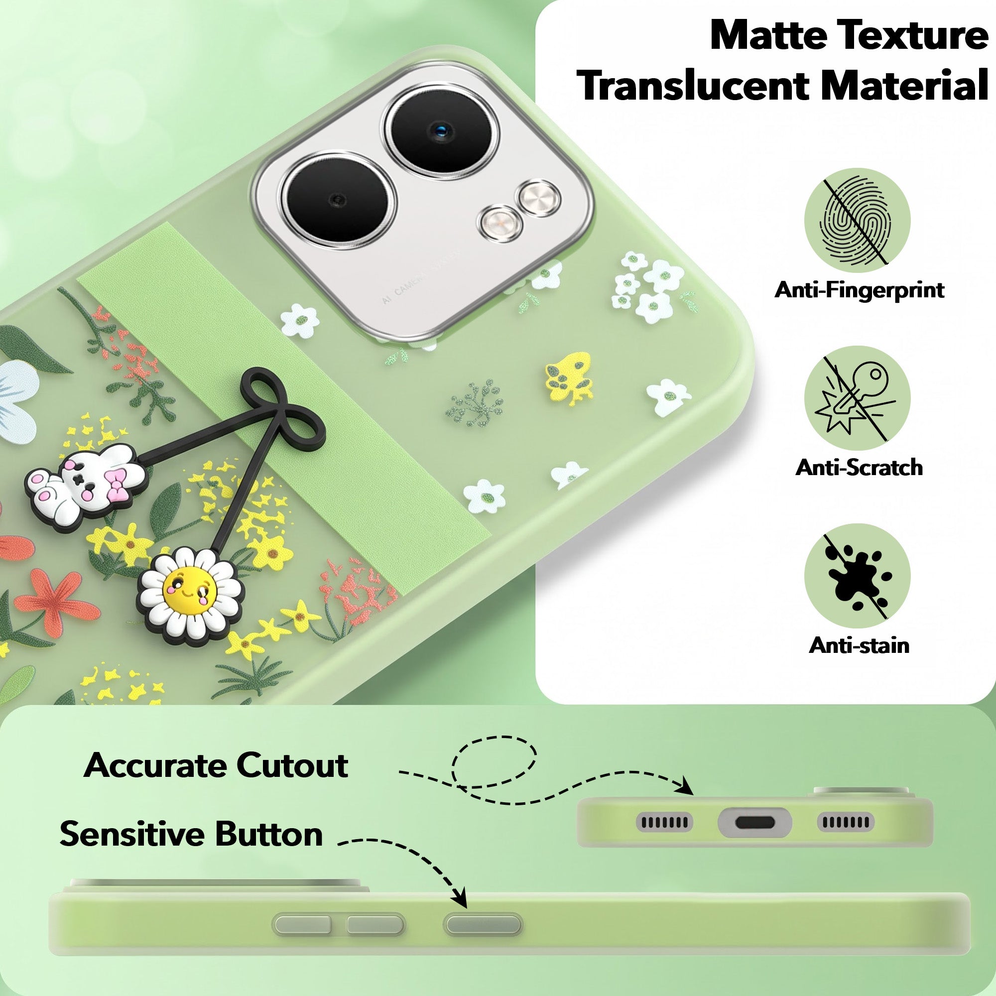 For Oppo A5X Back Cover Case (3D Cute Cartoons | Hard Back Side Soft | Matte Premium Finish | HD Printing) (Copy)