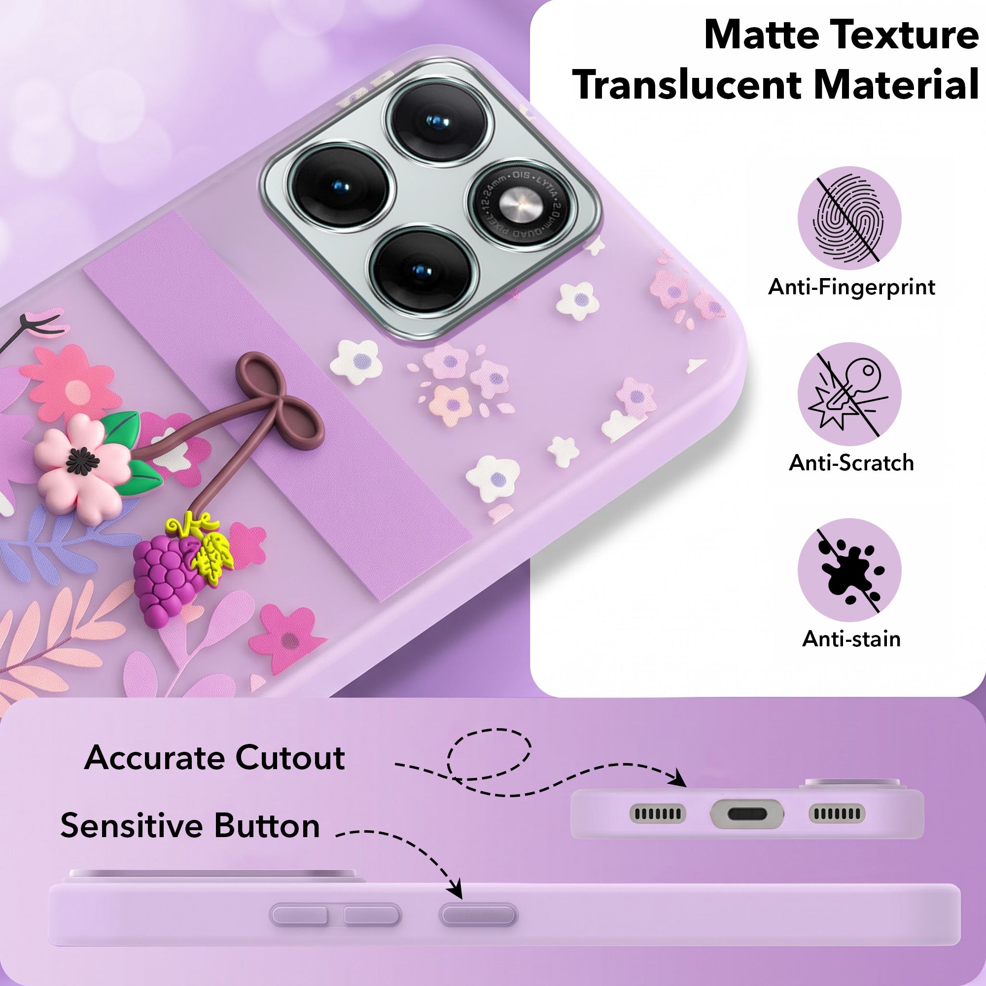 For Motorola Moto Edge 70 Fusion Back Cover Case (3D Cute Cartoons | Hard Back Side Soft | Matte Premium Finish | HD Printing)