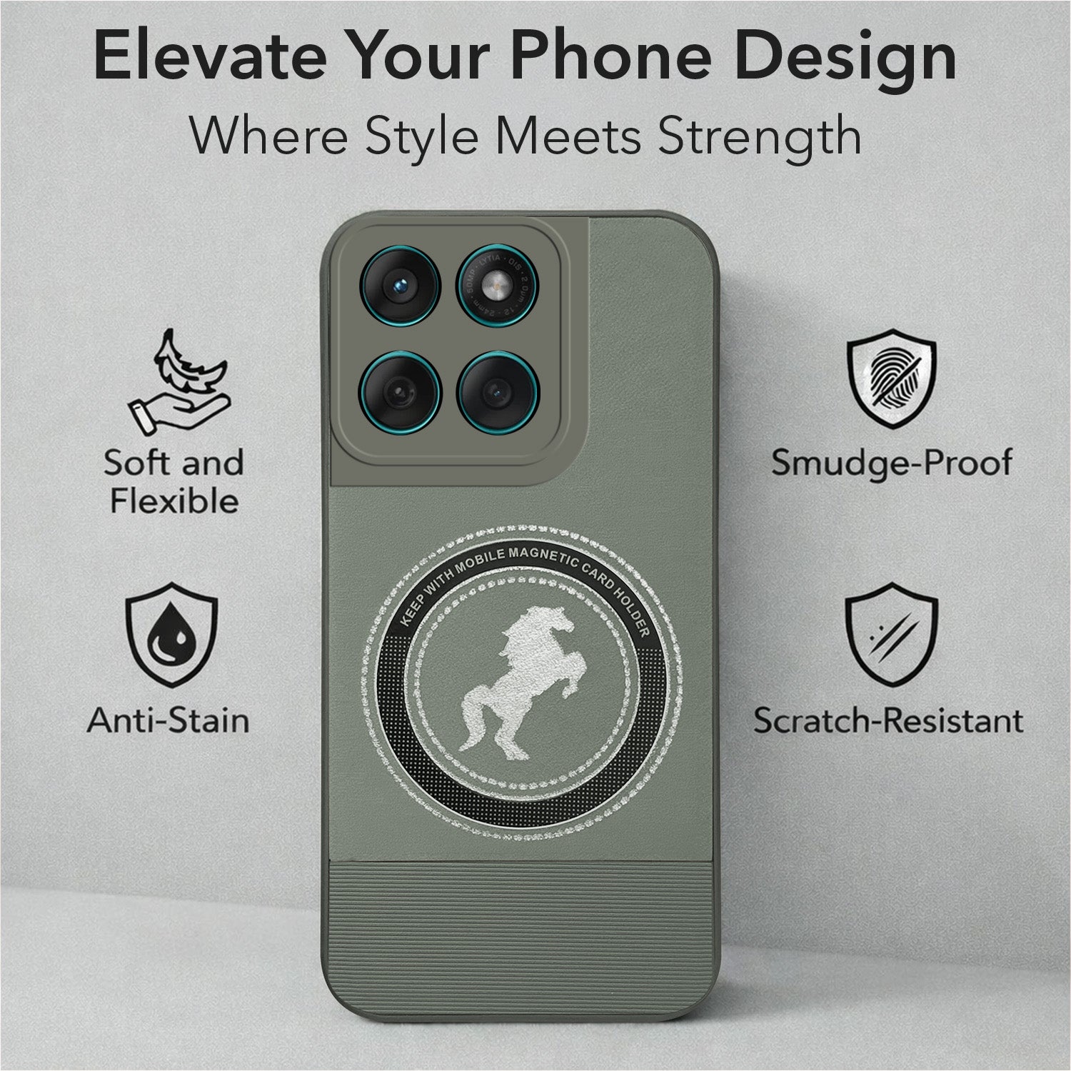 For Motorola Moto Edge 60 Fusion Back Cover Case PU Leather Finish  (Professional Minimalist Texture | MagSafe Compatile | Camera Protection | Sleek Sober Formal)