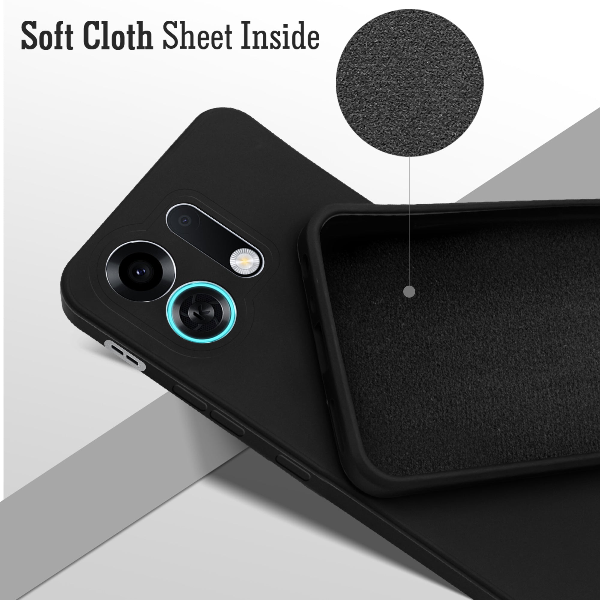 For Oppo K13 Turbo | Oppo K13 Turbo Pro Back Cover Case (Matte Finish Silicone with Inside Fiber cloth)