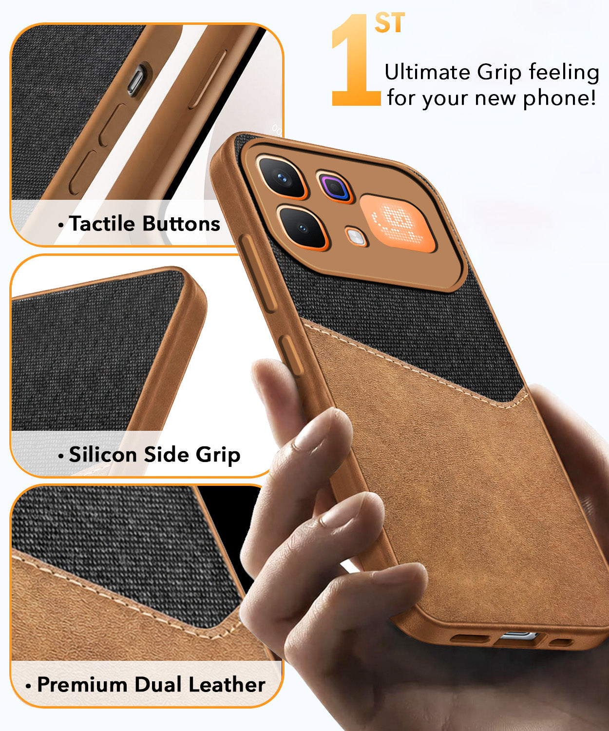 For Infinix Note 60 Pro 5G Back Cover Case (Dual PU Leather Stitch | Professional Minimalist | Soft and Flexible)