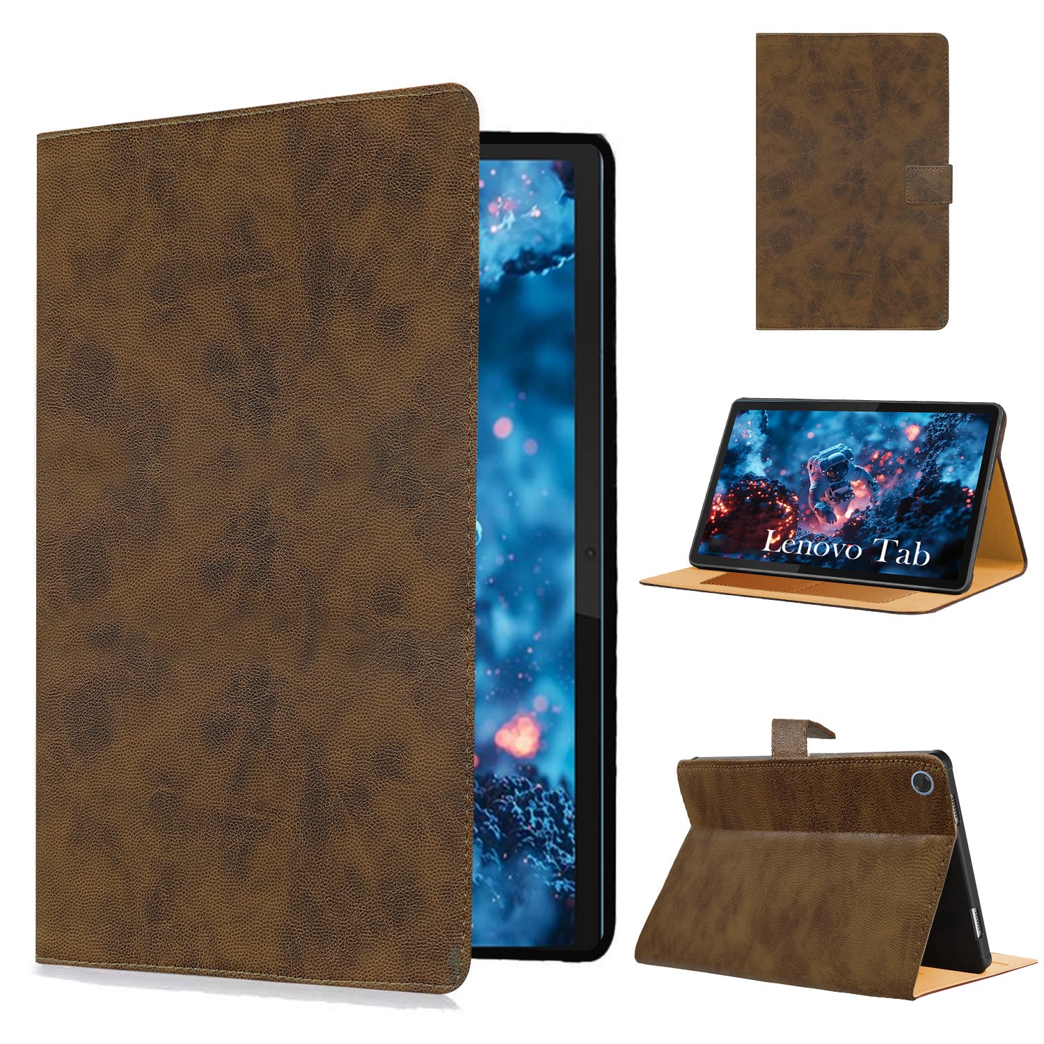 For Lenovo Tab 10.1 Inch (TB311XU) Flip Cover Folio Cover (PU Leather | Multi-Angle Smart Stand | Card Storage Slots | Silicone Back Pouch)