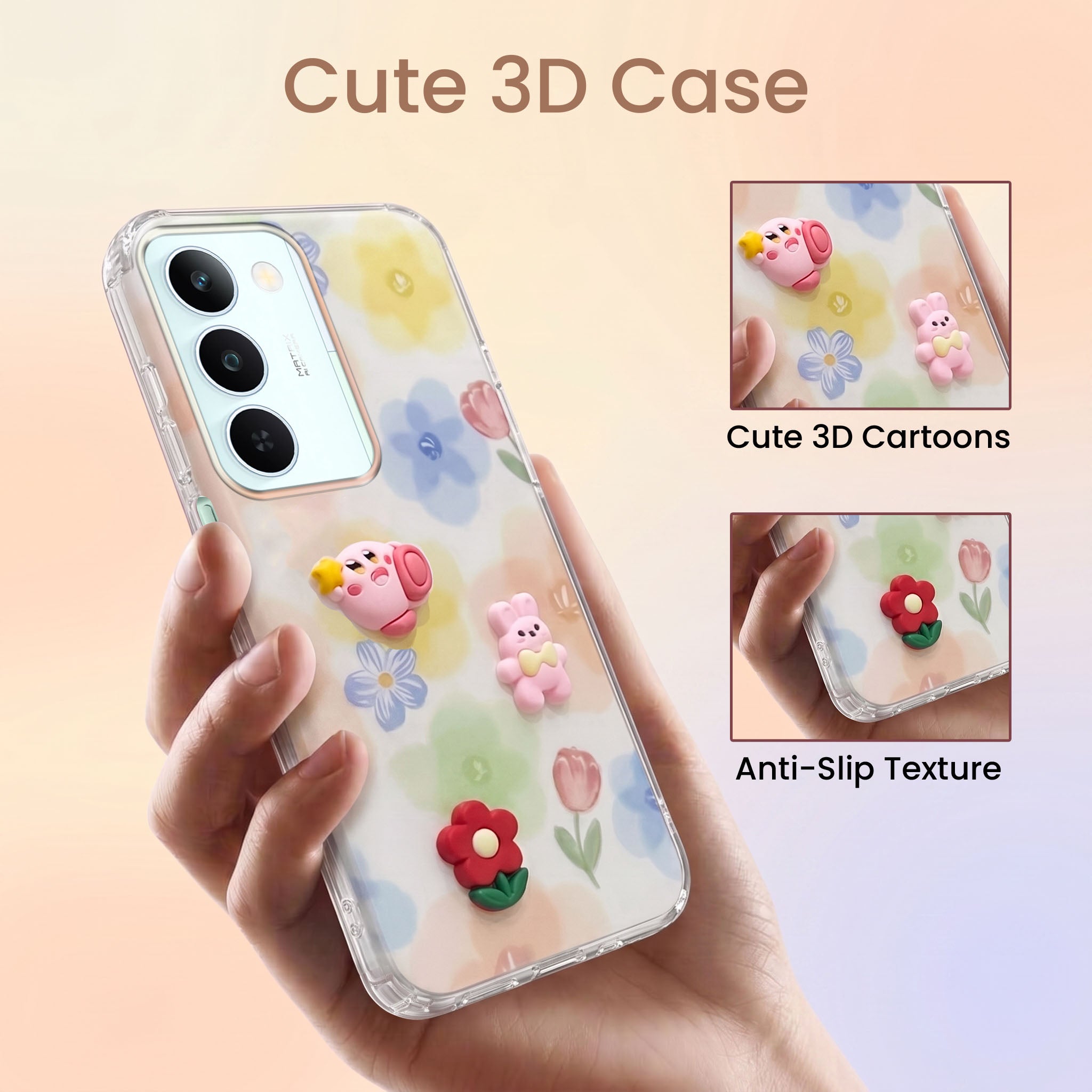 For Realme P4 Lite 5G | Realme Narzo 100 Lite 5G Back Cover Case (3D Cute Cartoons | Hard Back Side Soft | Matte Premium Finish | HD Printing)