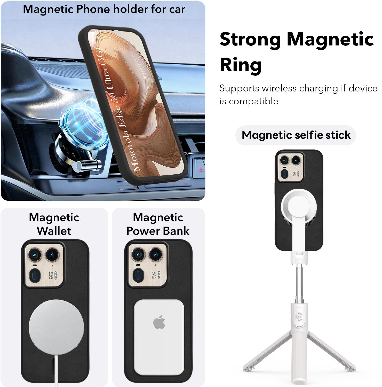 For Motorola Moto Edge 50 Ultra 5G Back Case Cover Leather Finish (MagSafe Compatible Wireless Charging | Soft Touch | Camera Bump Protection)