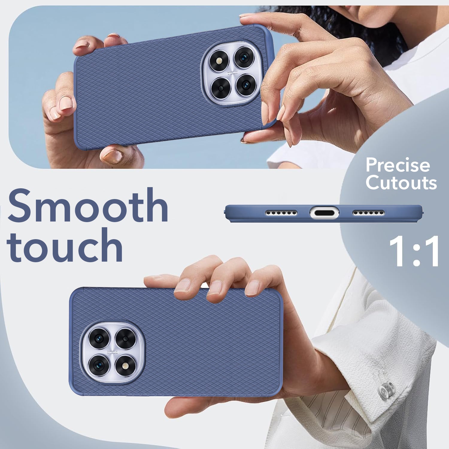 For Redmi Note 14 Pro Back Cover Case (Liquid Silicone | Side Grip | Camera Protection)