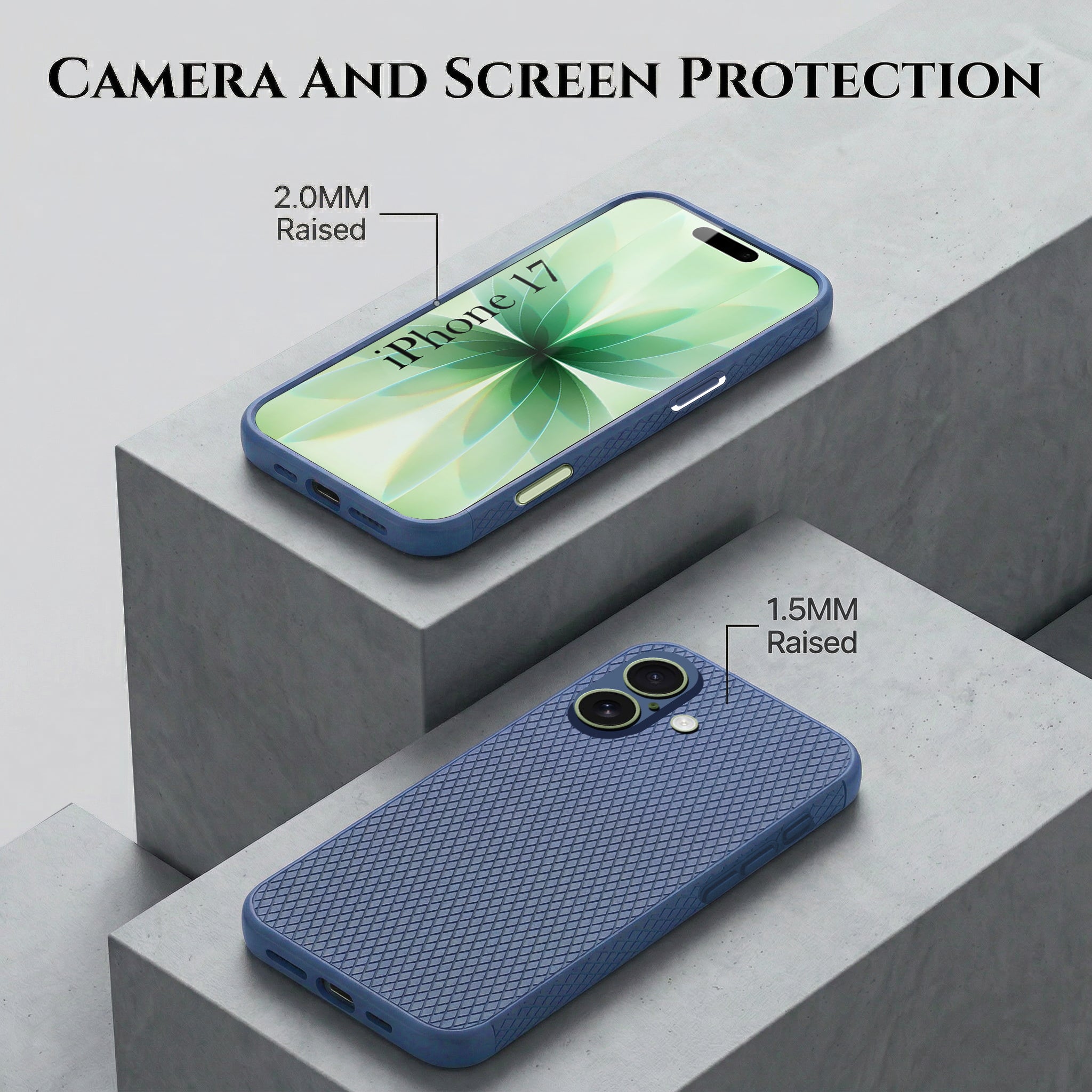 For Apple iPhone 17 Combo with Back Cover and 9H Tempered Glass (Liquid Silicone | Camera Protection | Oleophobic Coating Screen Glass)