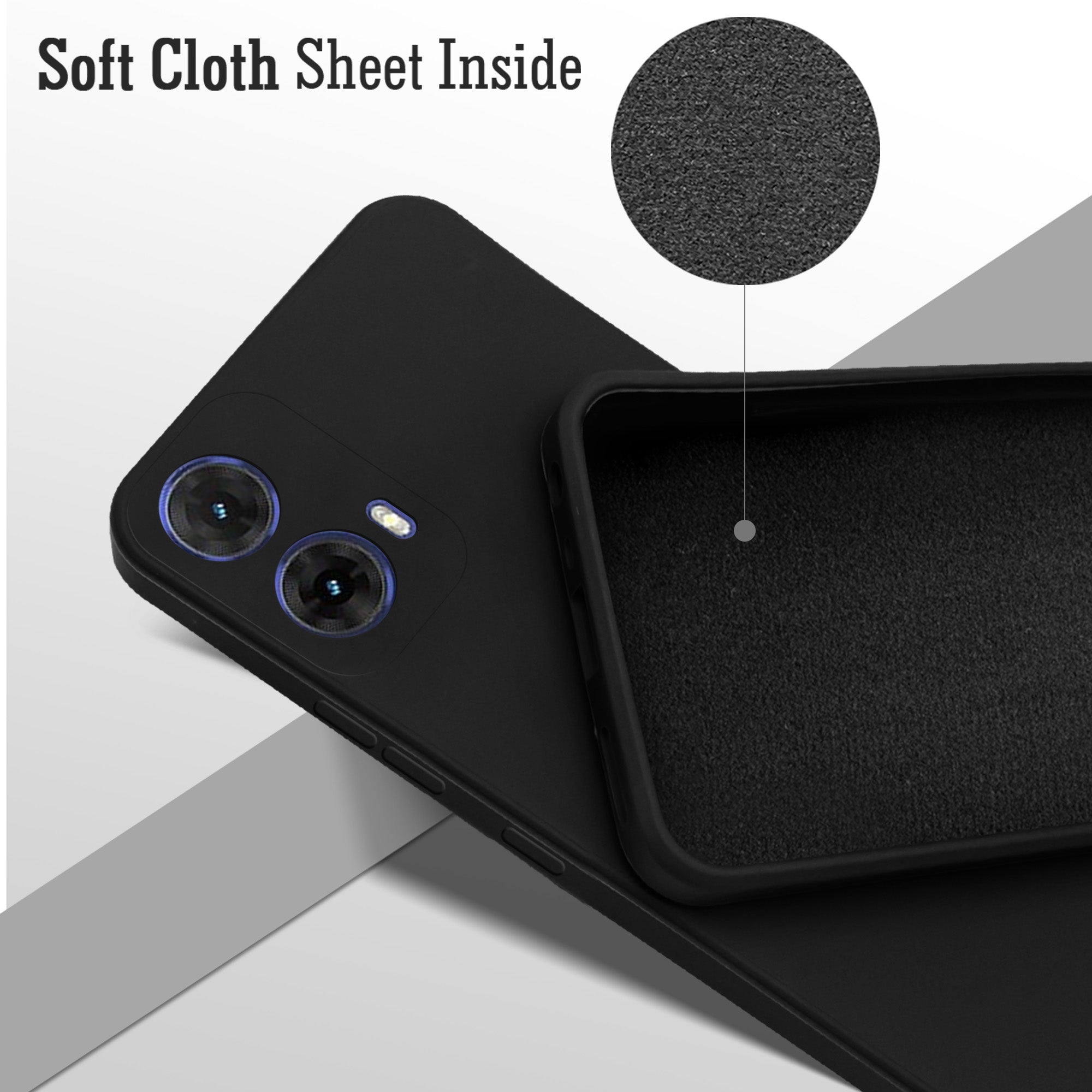 For Motorola Moto G85 5G Back Cover Case (Matte Finish Silicone with Inside Fiber cloth)