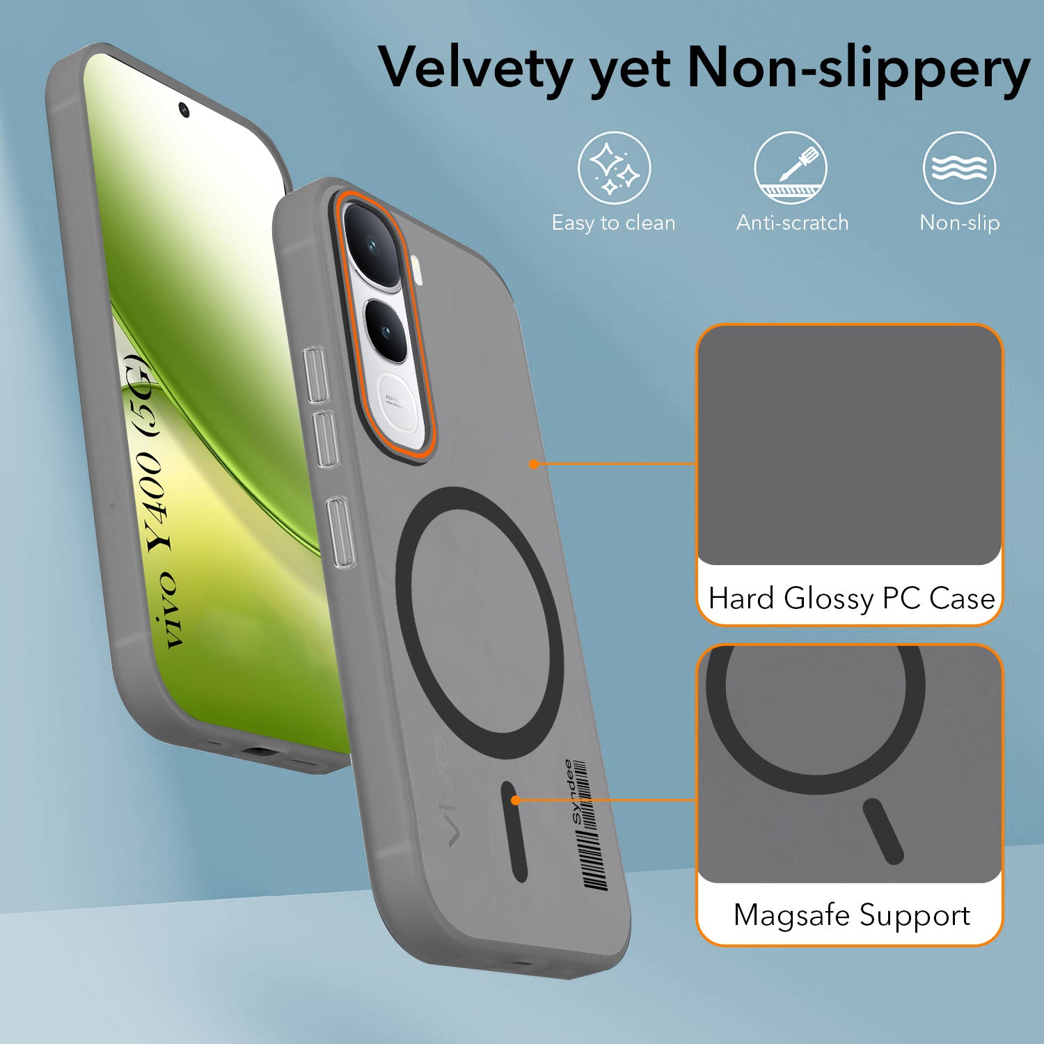 For Vivo Y400 Back Cover Case (Soft Touch | Camera Bump Protection | MagSafe Compatible | Matte Finish)