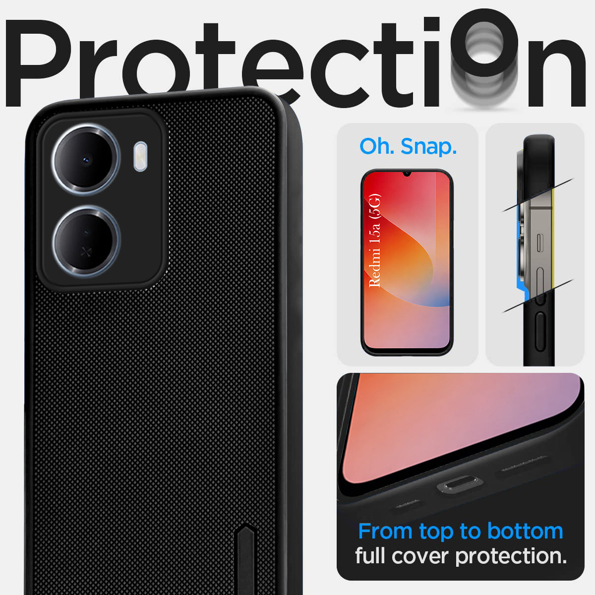 For Redmi 15A 5G Back Cover Case Rubberised (Textured Grip Design | Micro-Fiber Cloth Inside | Slim and Light Weight | Soft Touch and Feel)
