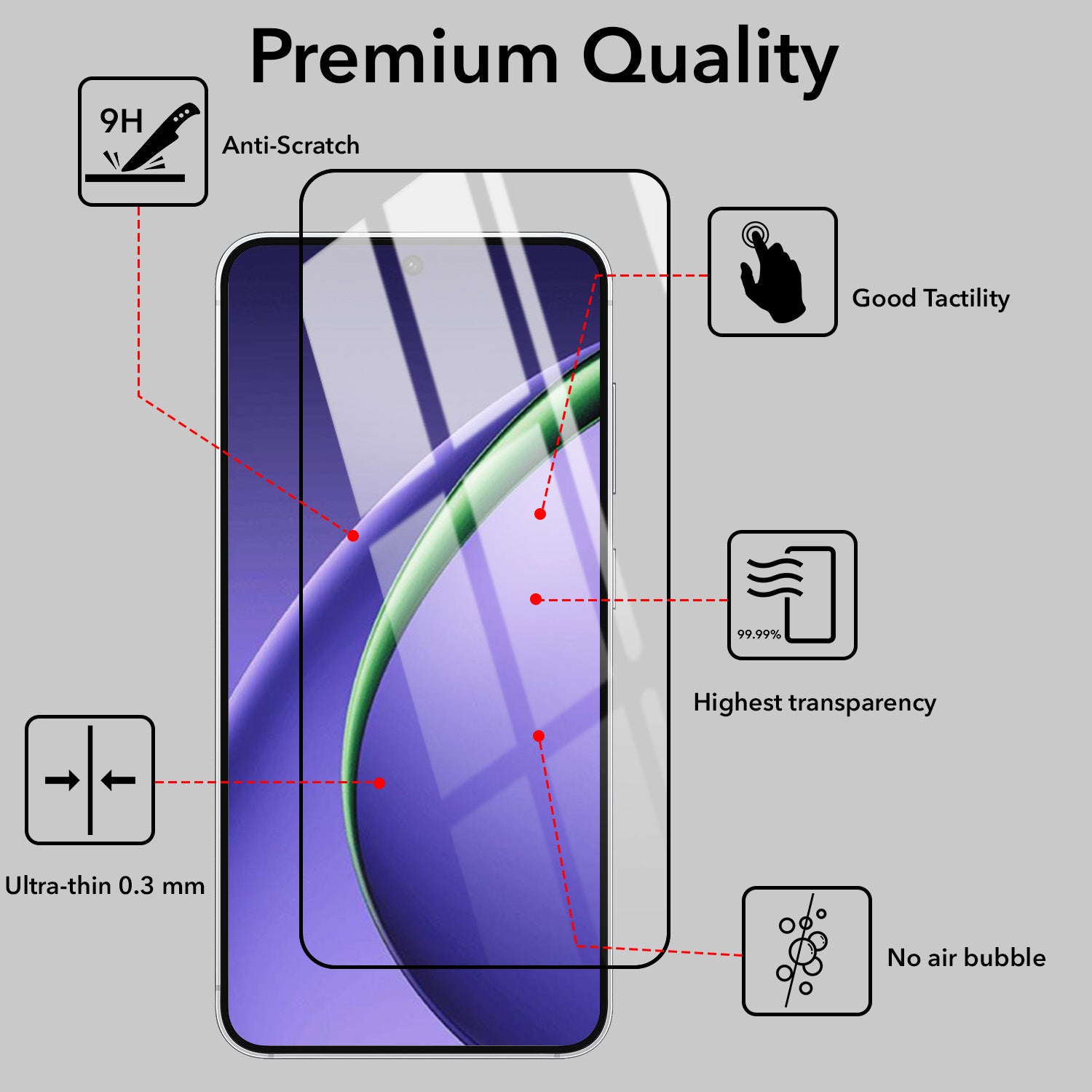 (Pack of 2) Tempered Glass For Oppo K13 Turbo | Oppo K13 Turbo Pro Military-Grade Gorilla Screen Protector With Installation Kit | Shatterproof, Full Coverage, HD Clear, Scratch Resistant