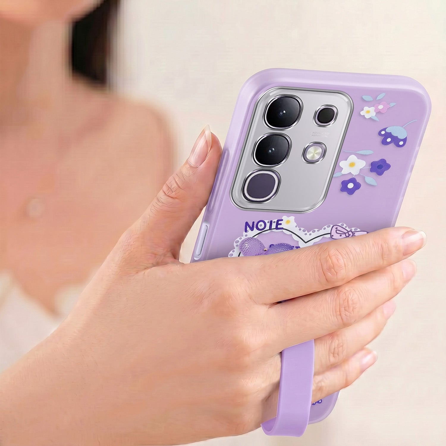 For Vivo T4x | Vivo Y31 Pro Back Cover Case (3D Cute Heart Strap Holder | Camera Protection | Designer Girls Print)
