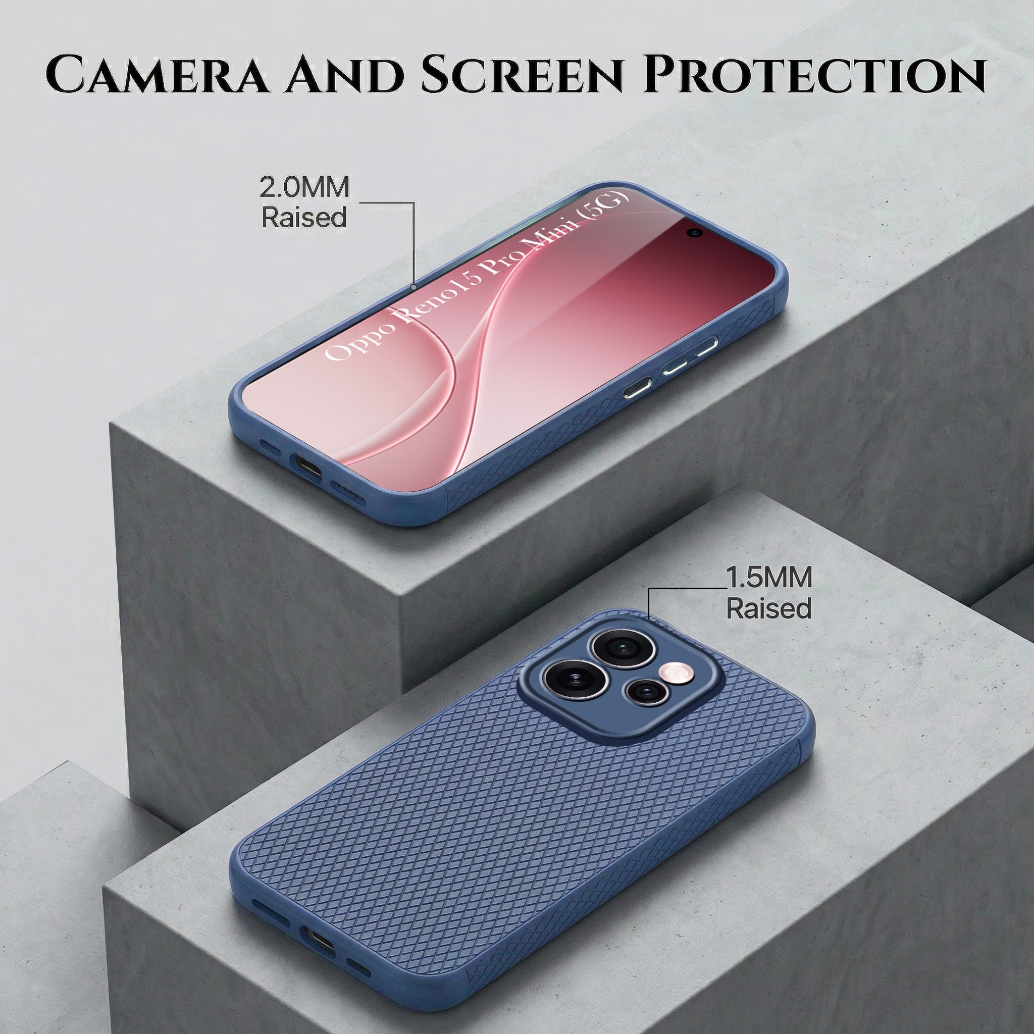For Oppo Reno15 Pro Mini 5G | Oppo Reno 15 Pro Mini 5G Combo with Back Cover and 9H Tempered Glass (Liquid Silicone | Camera Protection | Oleophobic Coating Screen Glass)