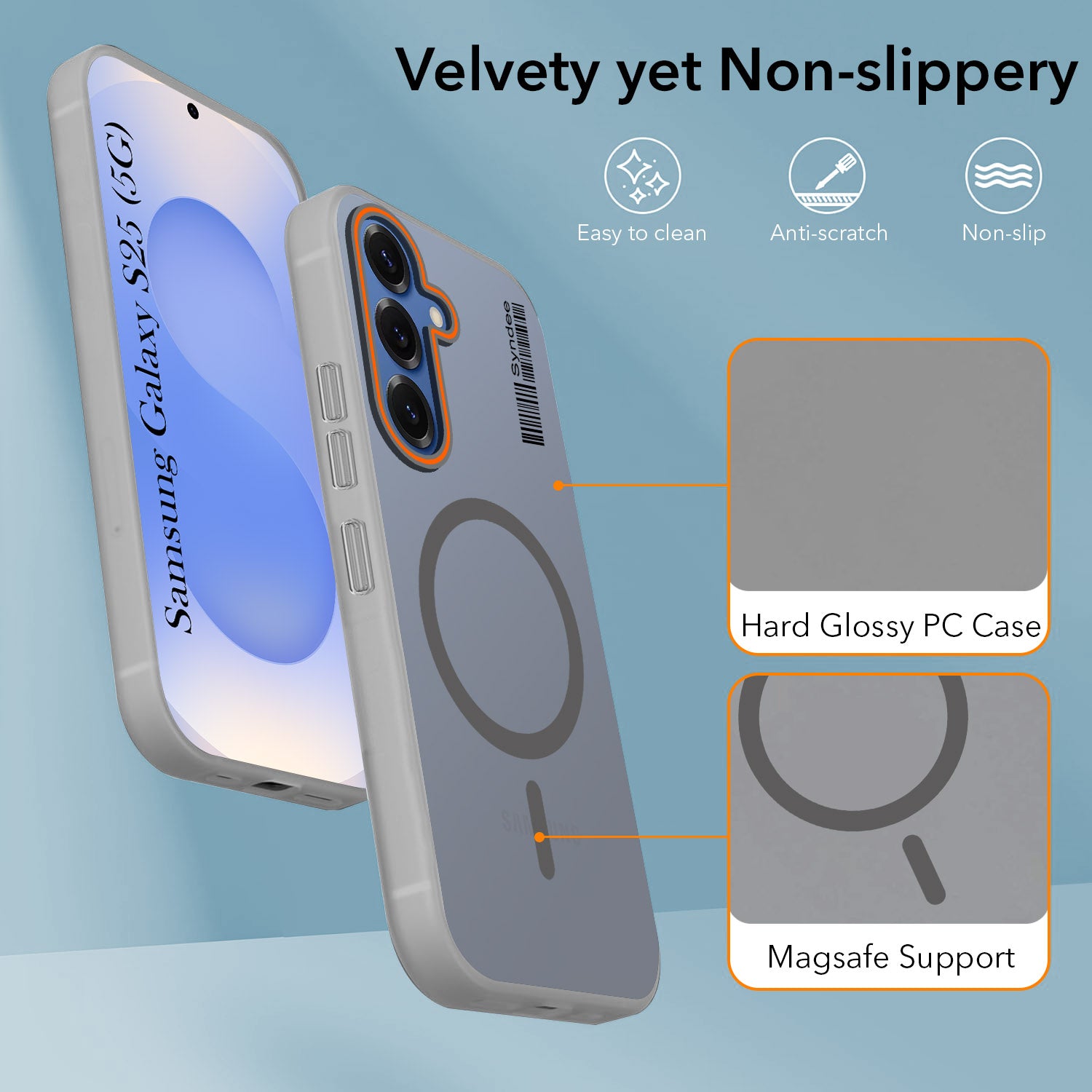 For Samsung Galaxy S25 Back Cover Case (Soft Touch | Camera Bump Protection | MagSafe Compatible | Matte Finish)