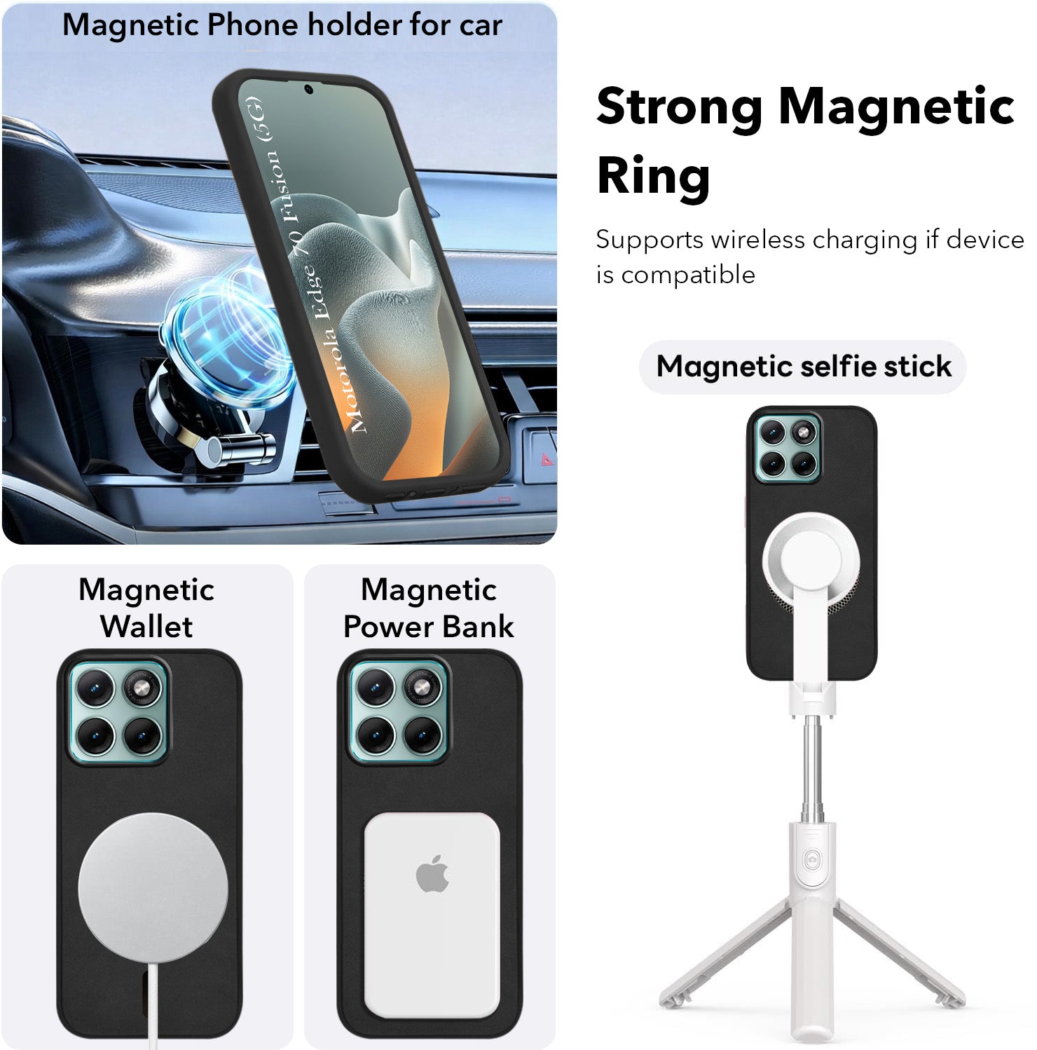 For Motorola Moto Edge 70 Fusion Back Cover Case Leather Finish (MagSafe Compatible Wireless Charging | Soft Touch | Camera Bump Protection)