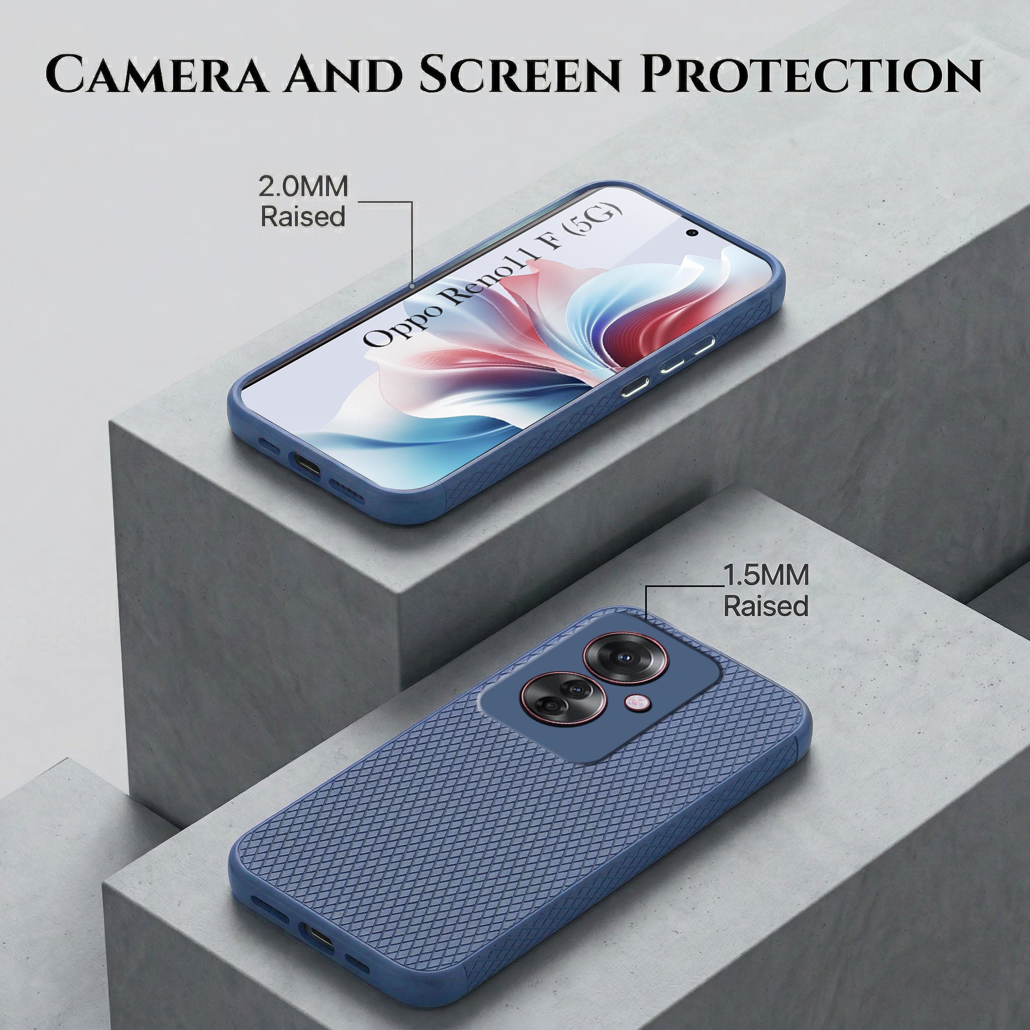 For Oppo Reno11 F 5G | Oppo Reno 11F 5G Combo with Back Cover and 9H Tempered Glass (Liquid Silicone | Camera Protection | Oleophobic Coating Screen Glass)