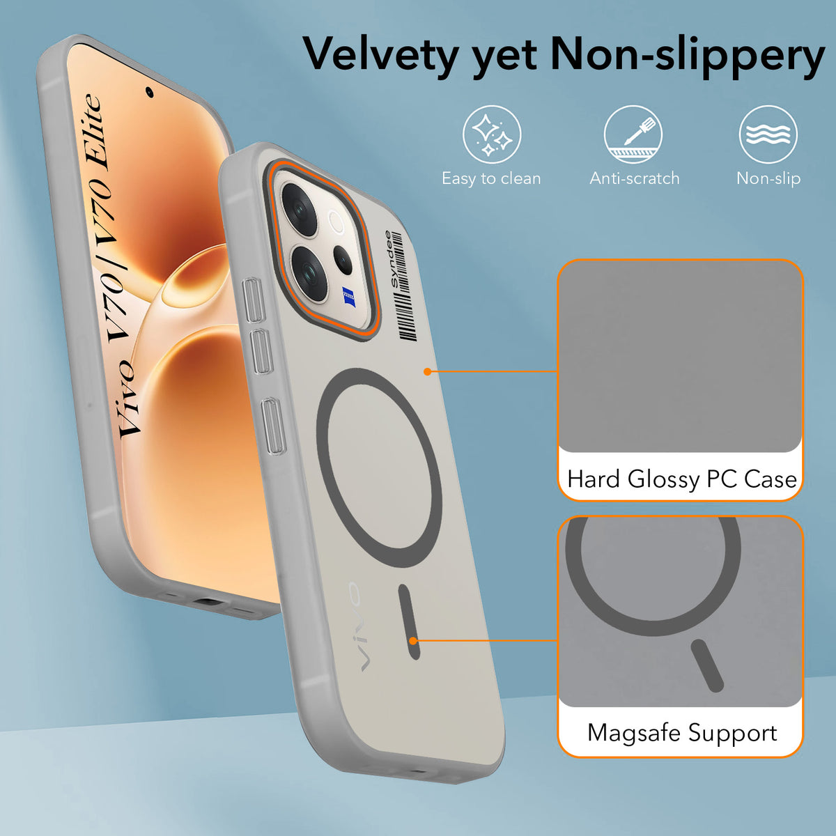 For Vivo V70 | Vivo V70 Elite 5G Back Cover Case (Soft Touch | Camera Bump Protection | MagSafe Compatible | Matte Finish)