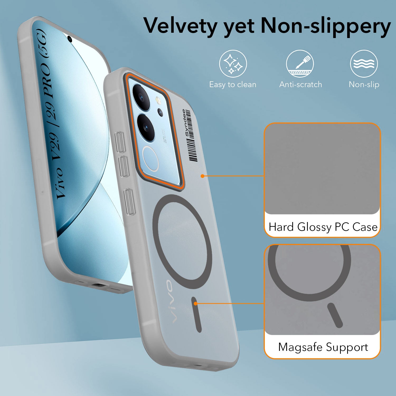 For Vivo V29 | Vivo V29 Pro 5G Back Cover Case (Soft Touch | Camera Bump Protection | MagSafe Compatible | Matte Finish)