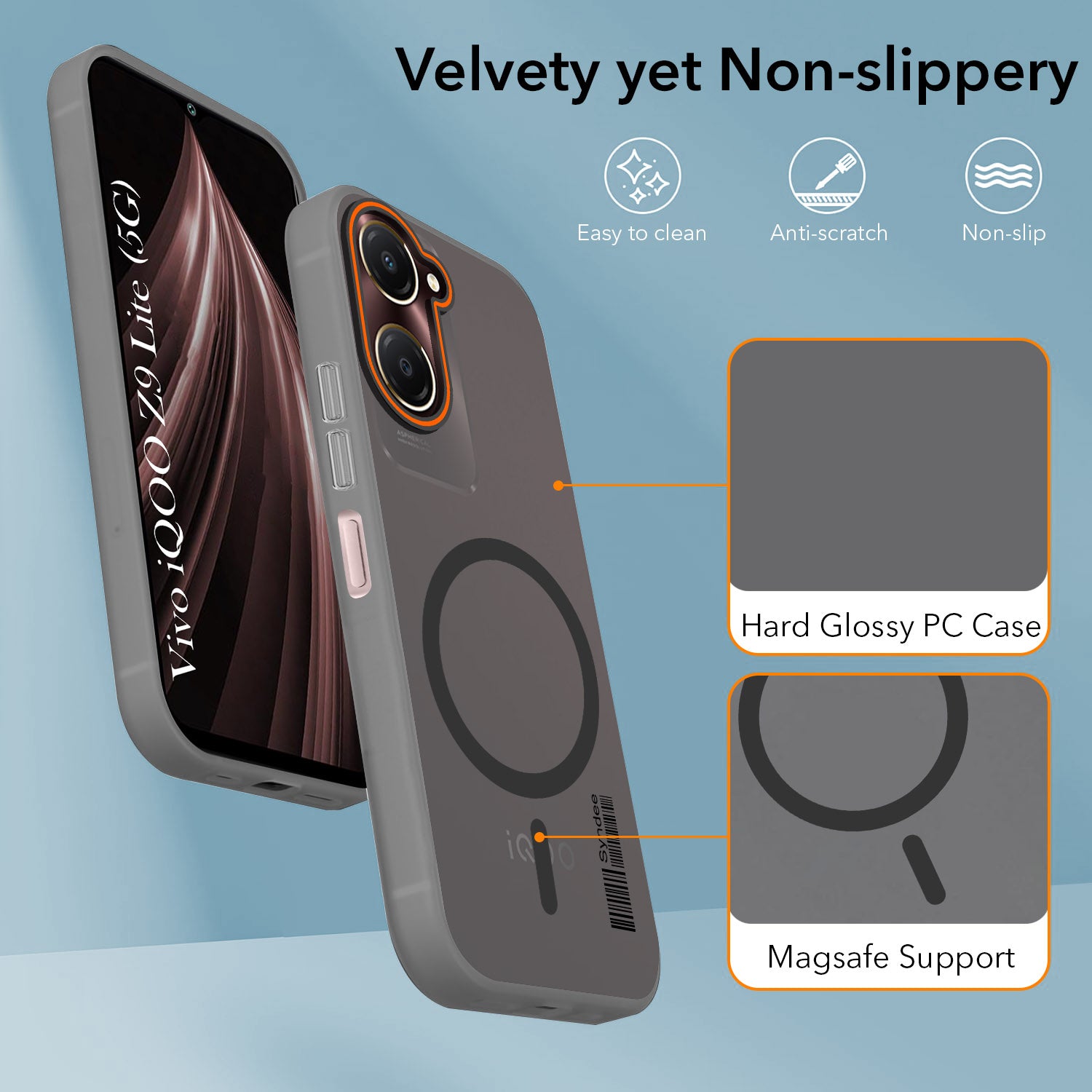 For Vivo iQOO Z9 Lite Back Cover Case (Soft Touch | Camera Bump Protection | MagSafe Compatible | Matte Finish)